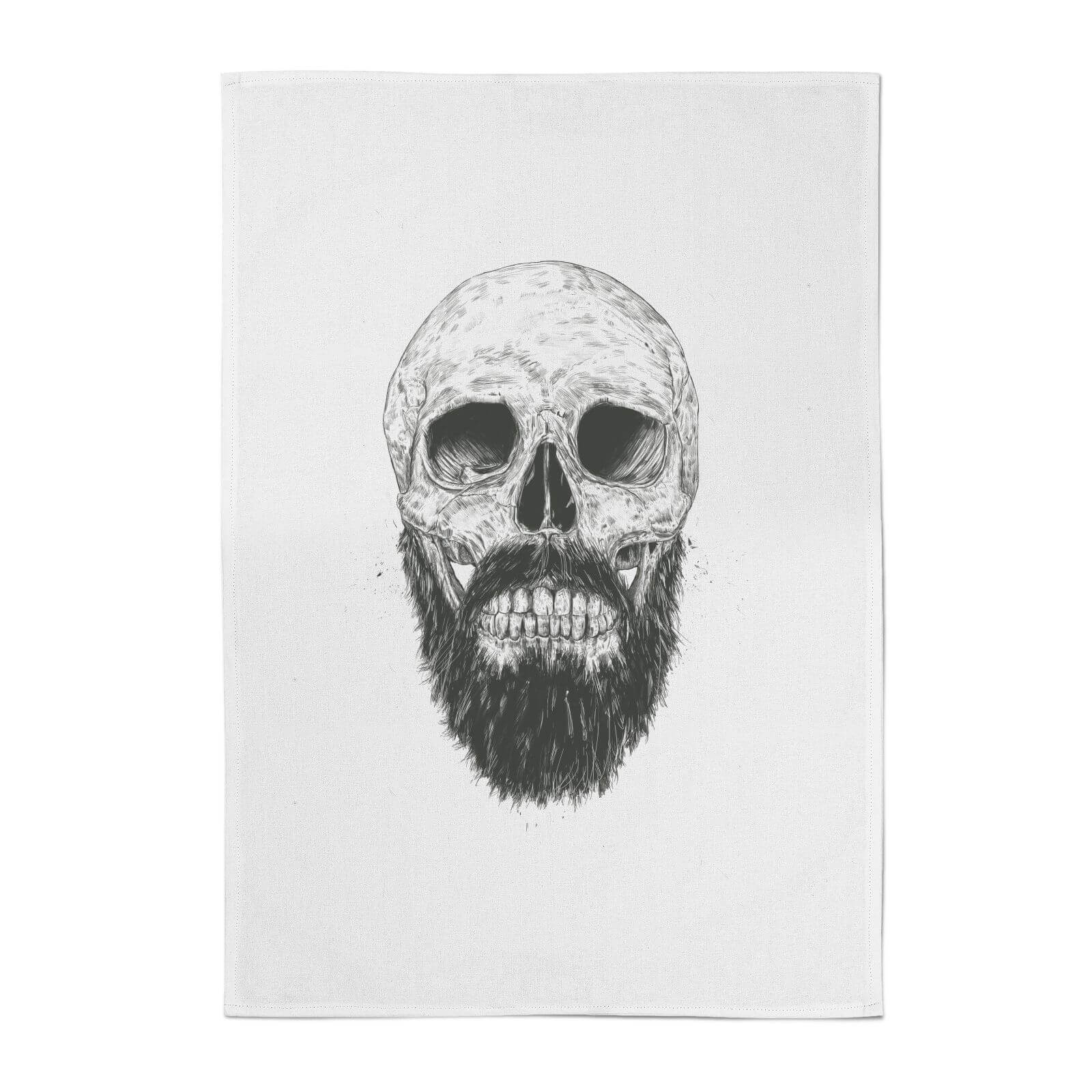 Balazs Solti Bearded Skull Cotton Tea Towel