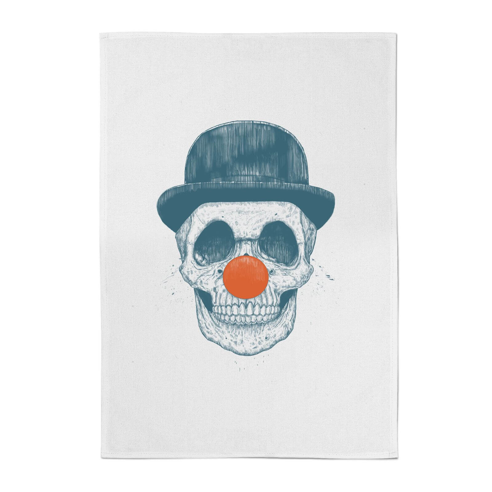 Balazs Solti Red Nosed Skull Cotton Tea Towel