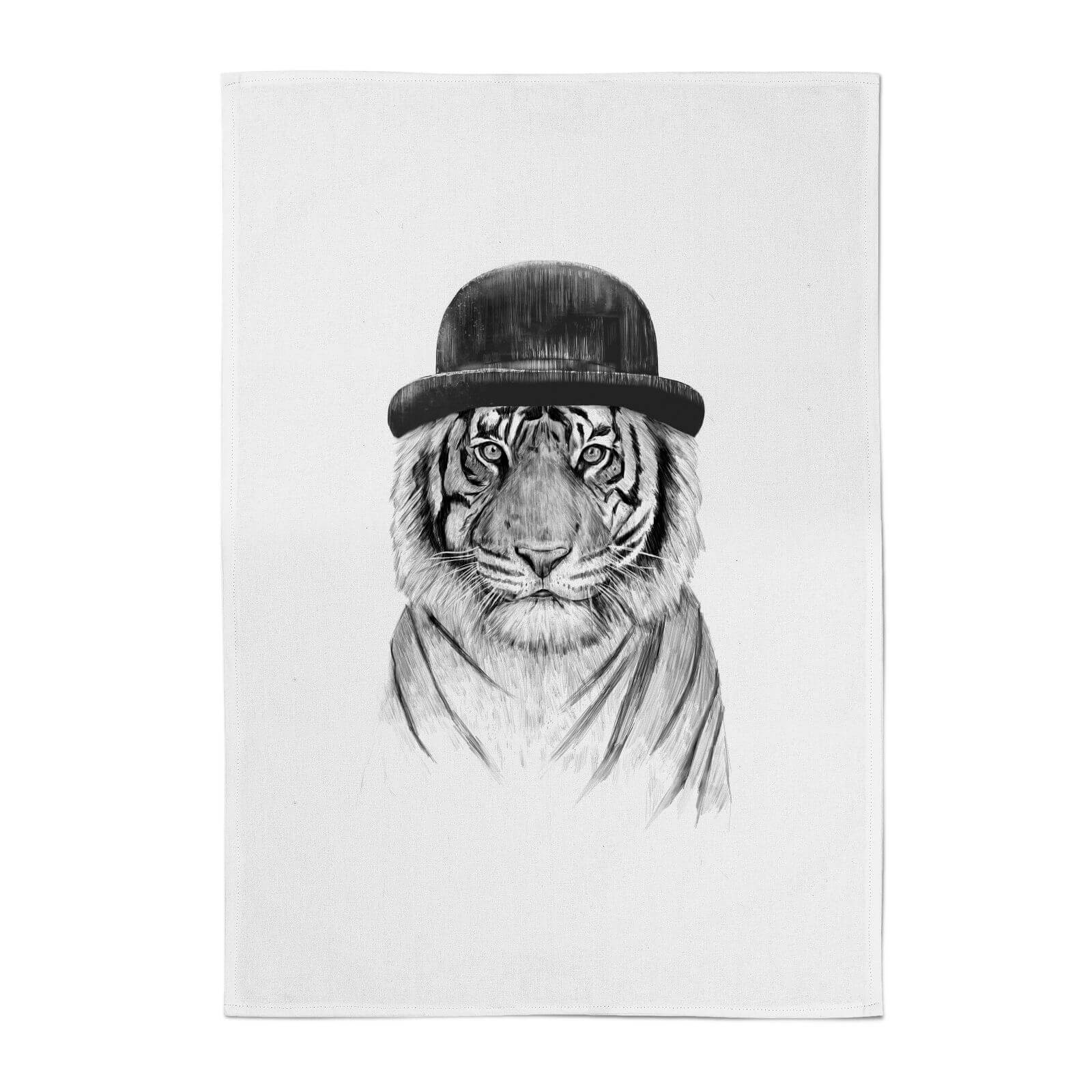 Balazs Solti Tiger In A Hat Cotton Tea Towel