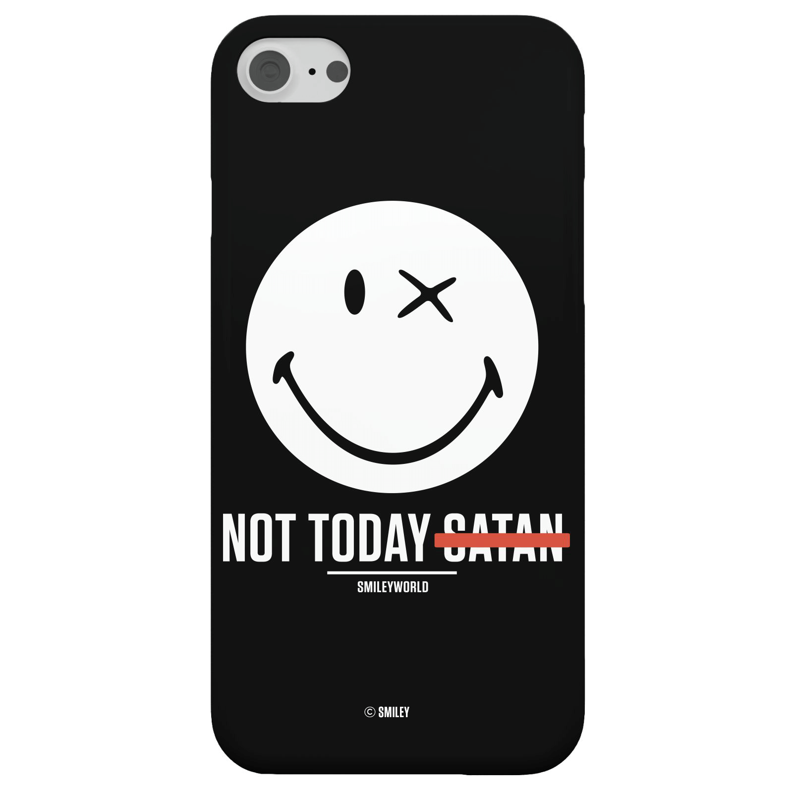 Coque Smartphone Not Today Satan - Smiley World pour iPhone et Android - iPhone 8 Plus - Coque Simple Matte