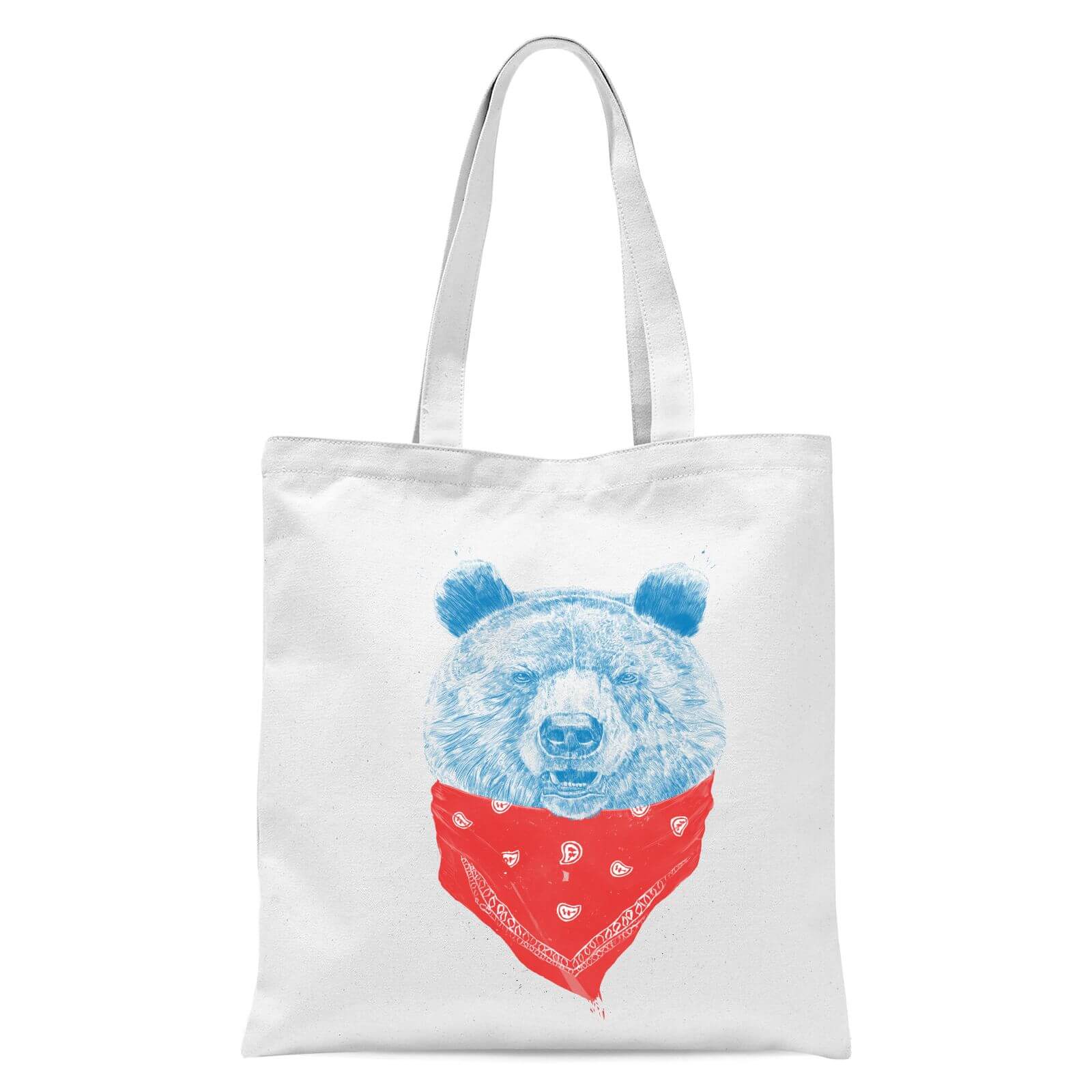 Balazs Solti Bandana Bear Tote Bag - White