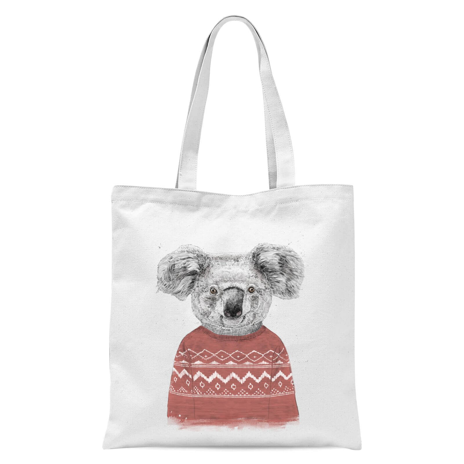 Balazs Solti Koala and Jumper Tote Bag - White