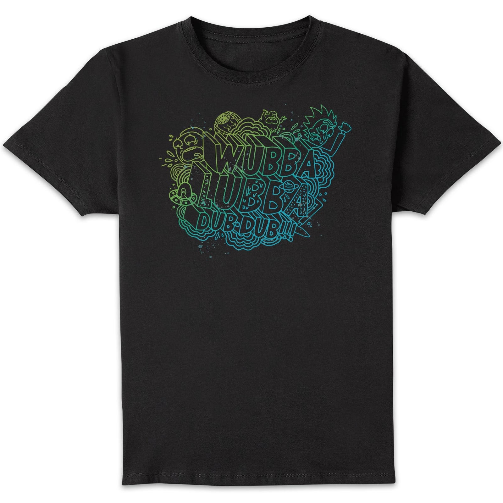 T-Shirt Homme Wubba Lubba Dub Dub Rick et Morty - Noir