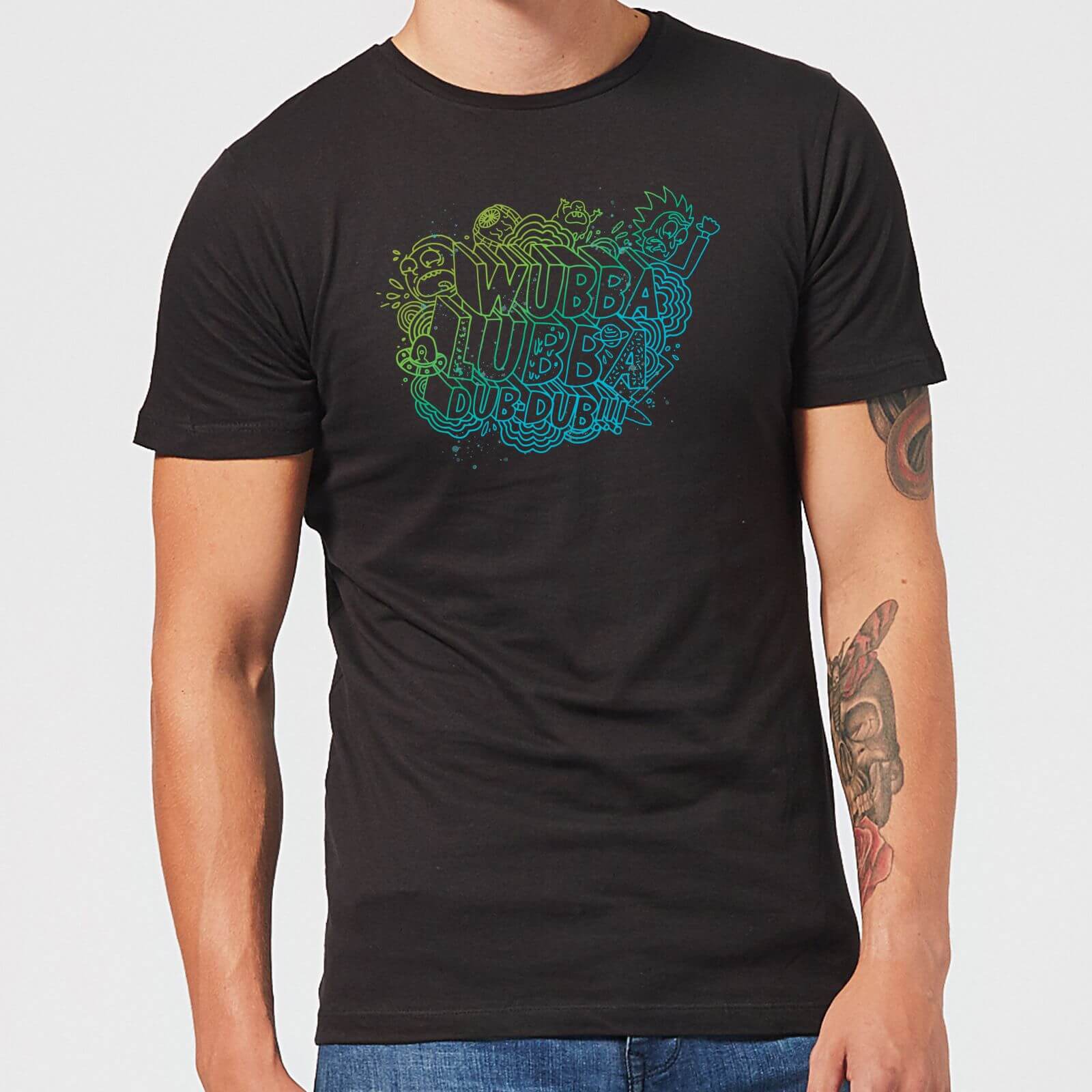 

T-Shirt Rick e Morty Wubba Lubba Dub Dub - Nero - Uomo - XL