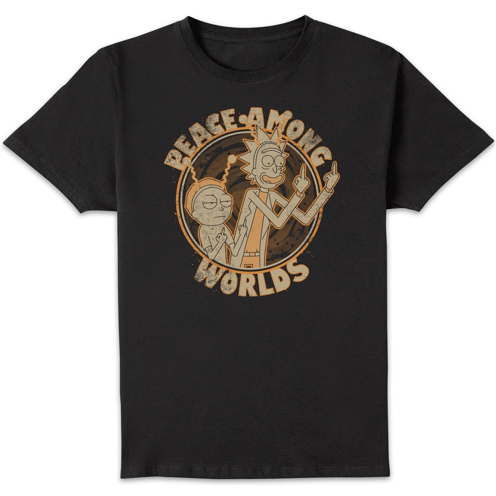 Rick and Morty Peace Among Worlds Men's T-Shirt - Black - XXL