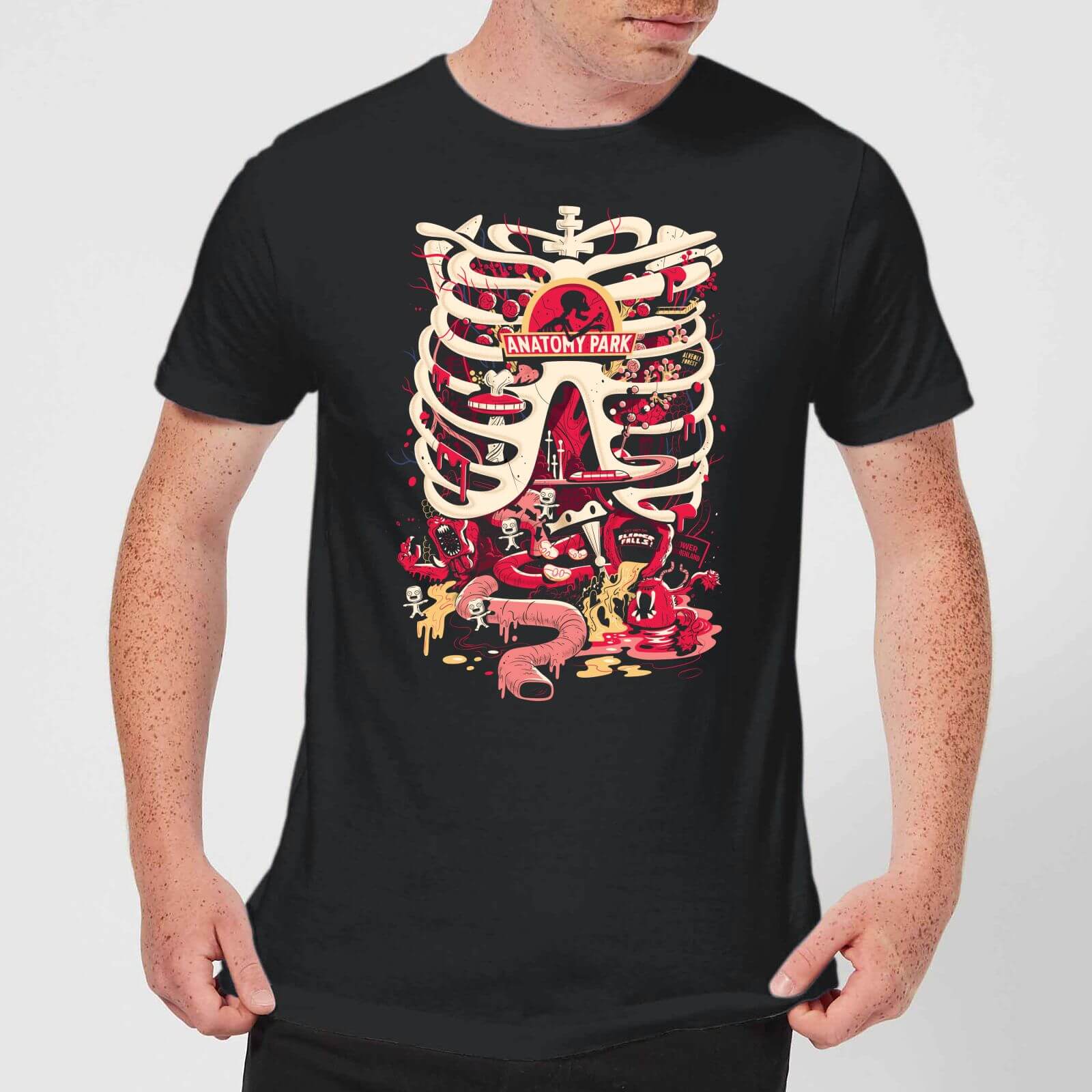 T-Shirt Rick e Morty Anatomy Park - Nero - Uomo - XXL