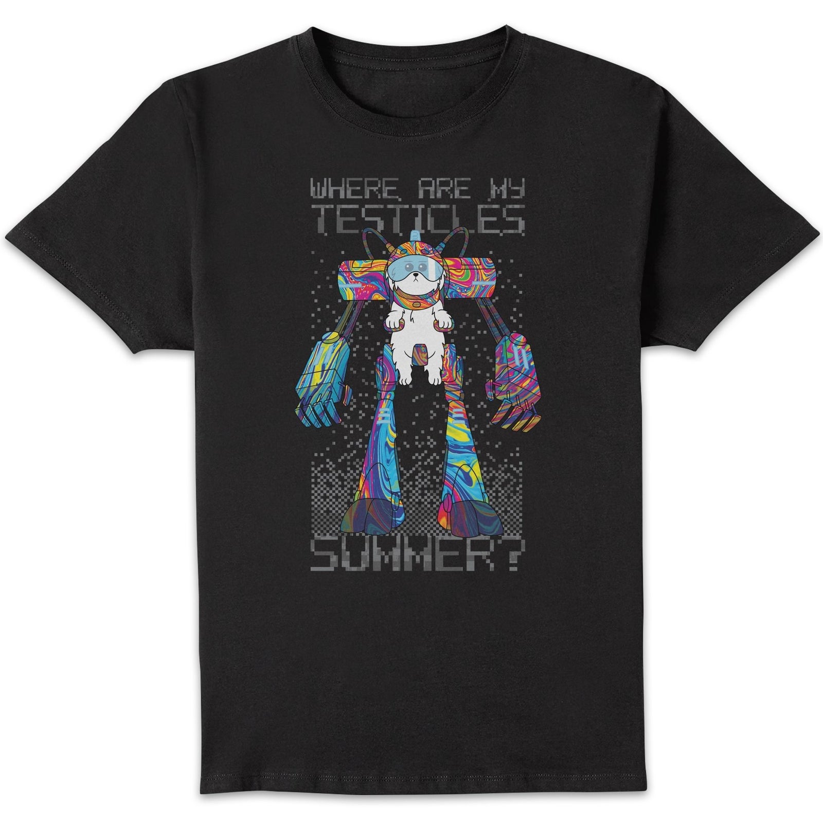Rick and Morty Where Are My Testicles Summer Men's T-Shirt - Black - XXL