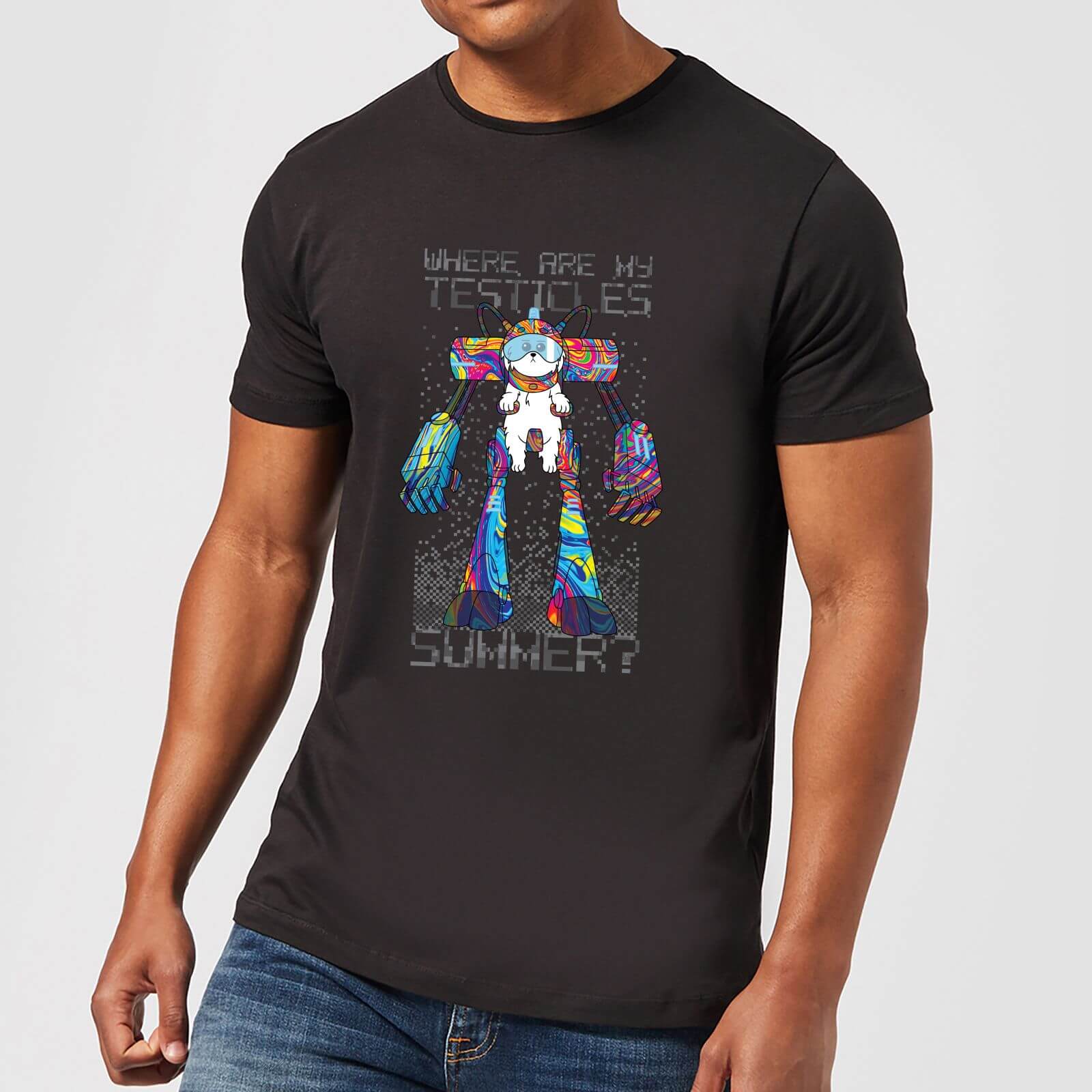 

T-Shirt Rick e Morty Where Are My Testicles Summer - Nero - Uomo - S