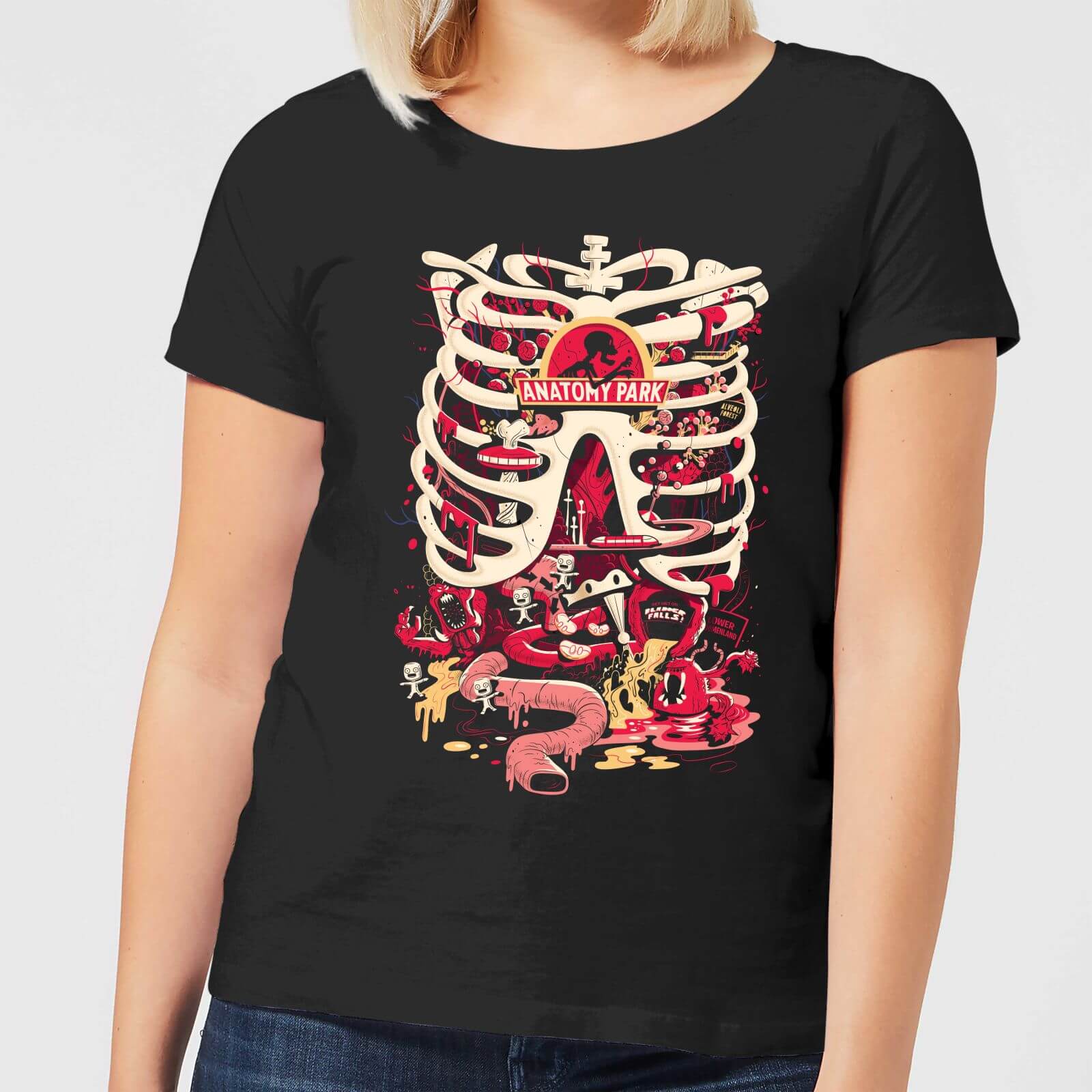 Rick and Morty Anatomy Park Women's T-Shirt - Black - XL
