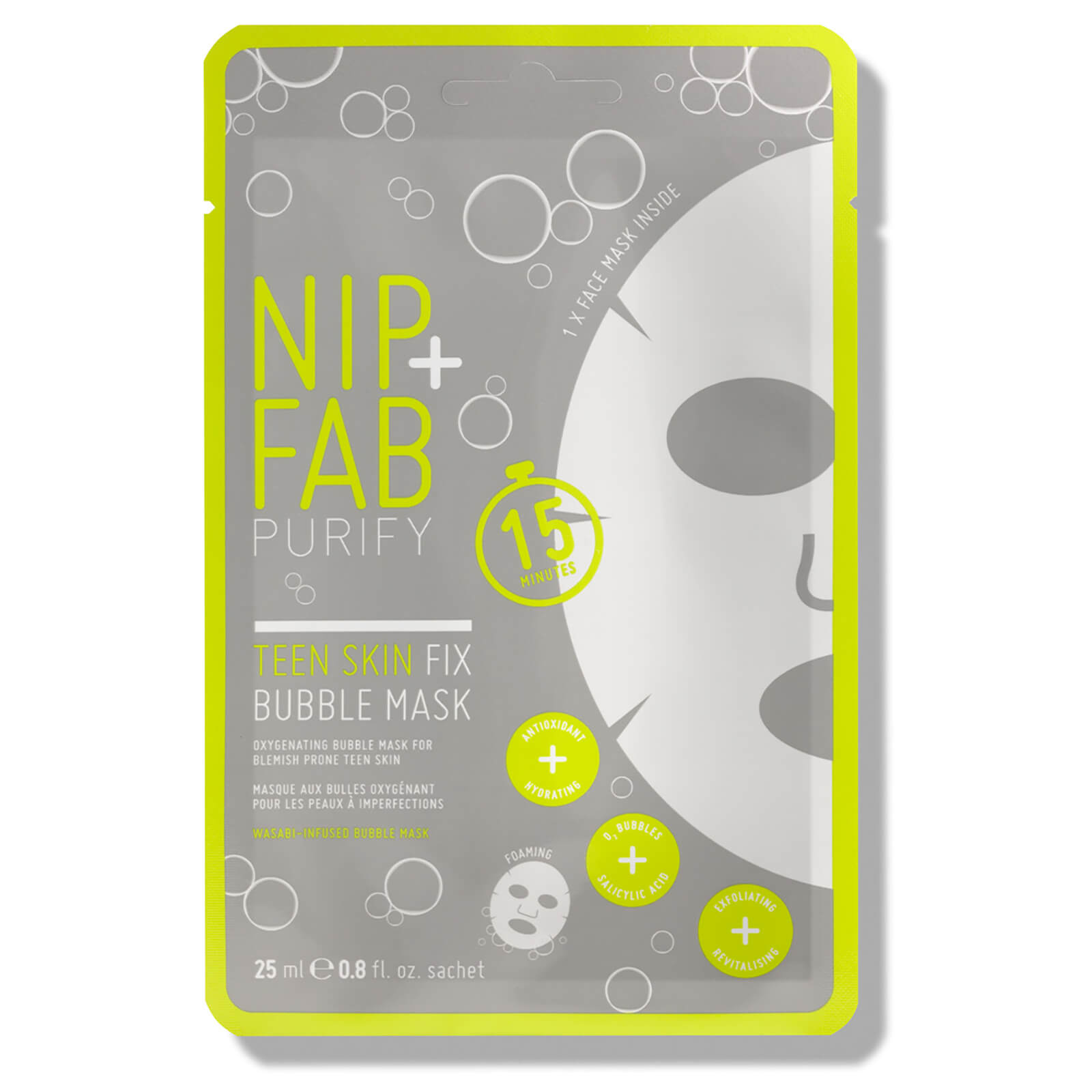 

Кислородная тканевая маска для подростковой кожи NIP+FAB Teen Skin Fix Bubble Sheet Mask