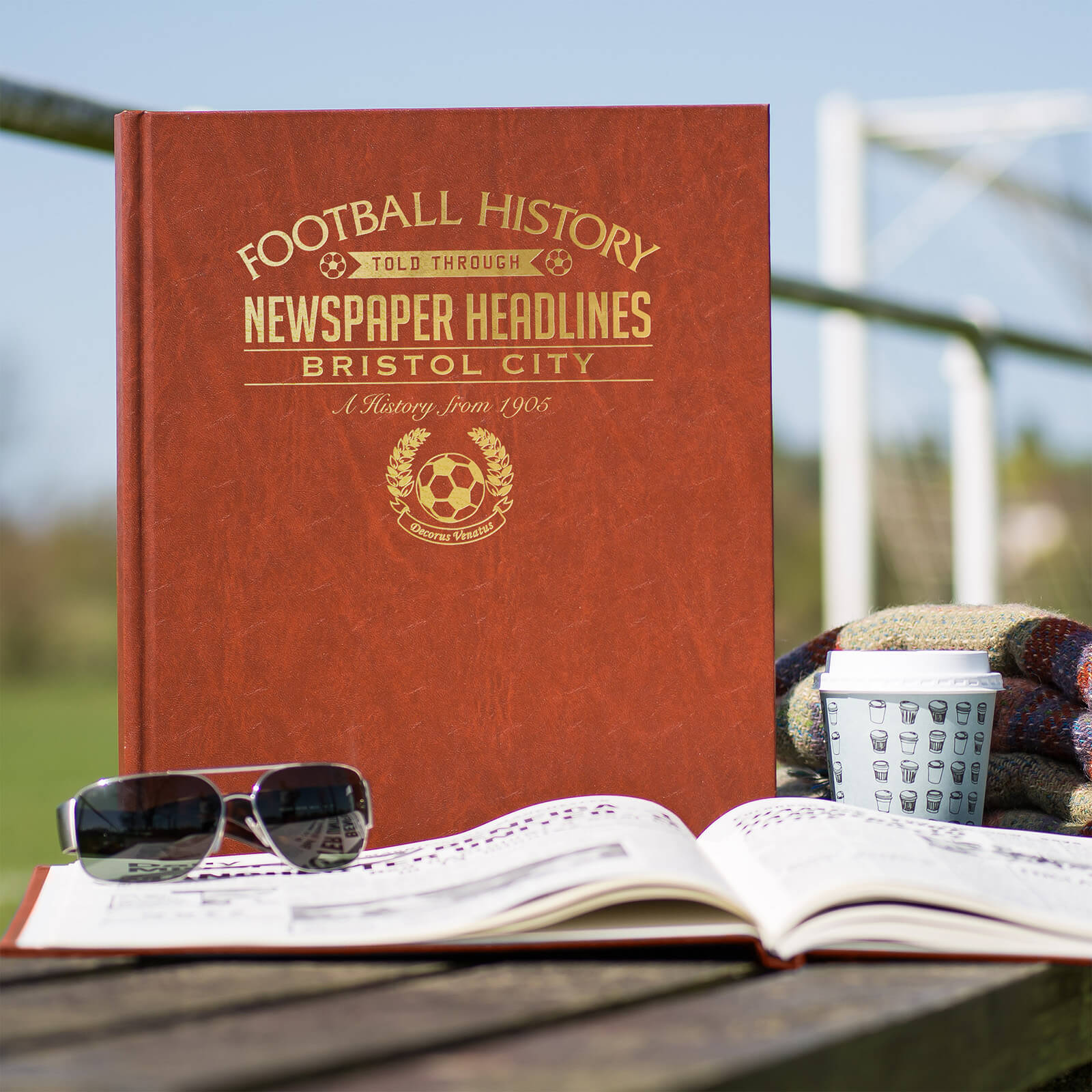 Bristol City Football Newspaper Book Brown Leatherette