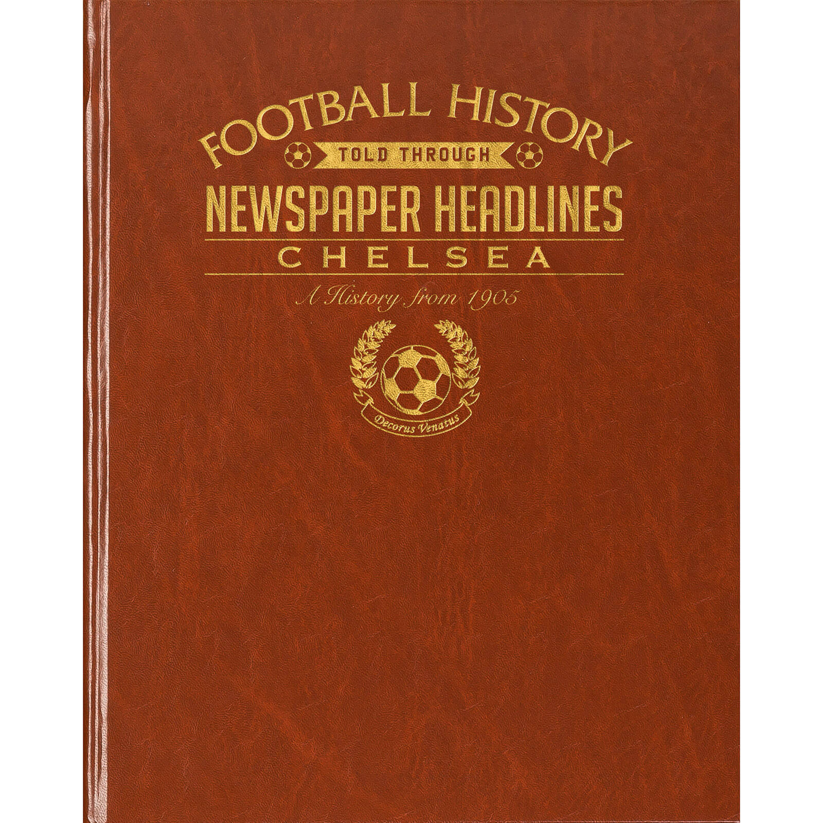 Chelsea Football Newspaper Book - Brown Leatherette