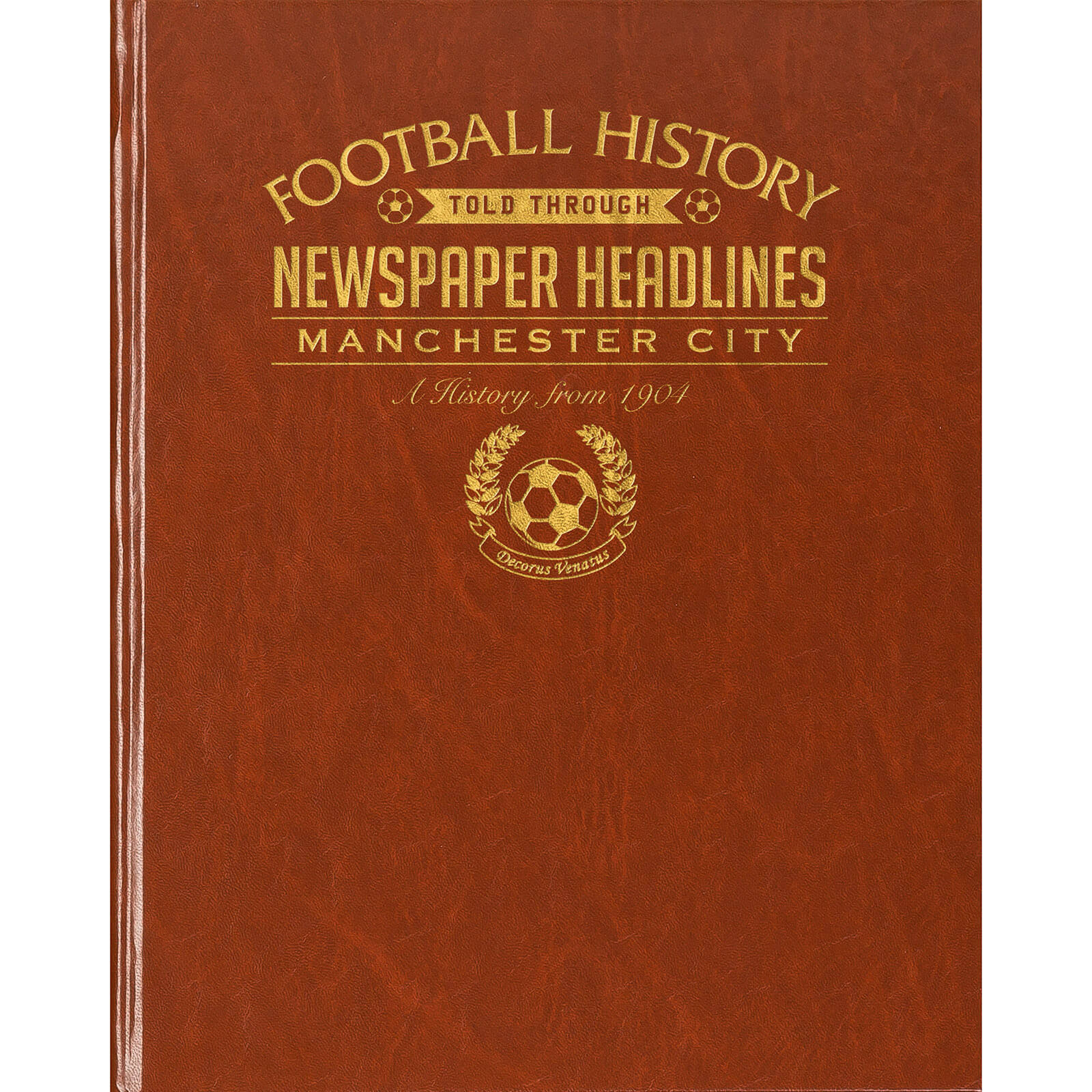 Manchester City Newspaper Book - Brown Leatherette