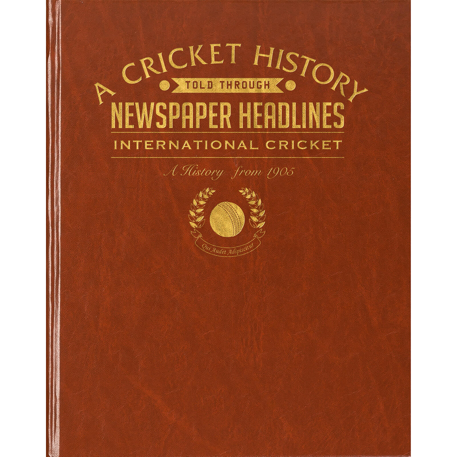 International Cricket Newspaper Book - Brown Leatherette