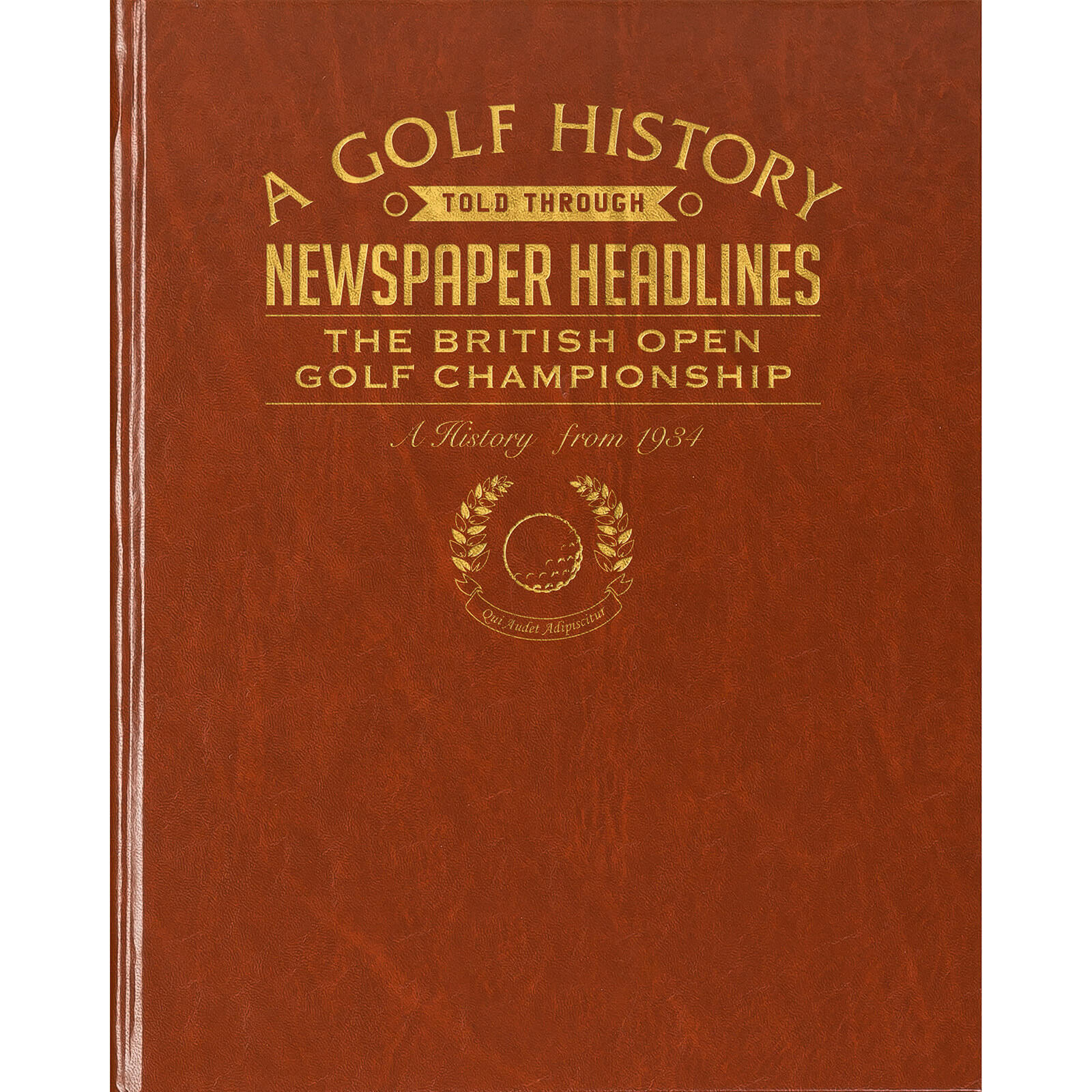 The Open Golf Newspaper Book - Brown Leatherette