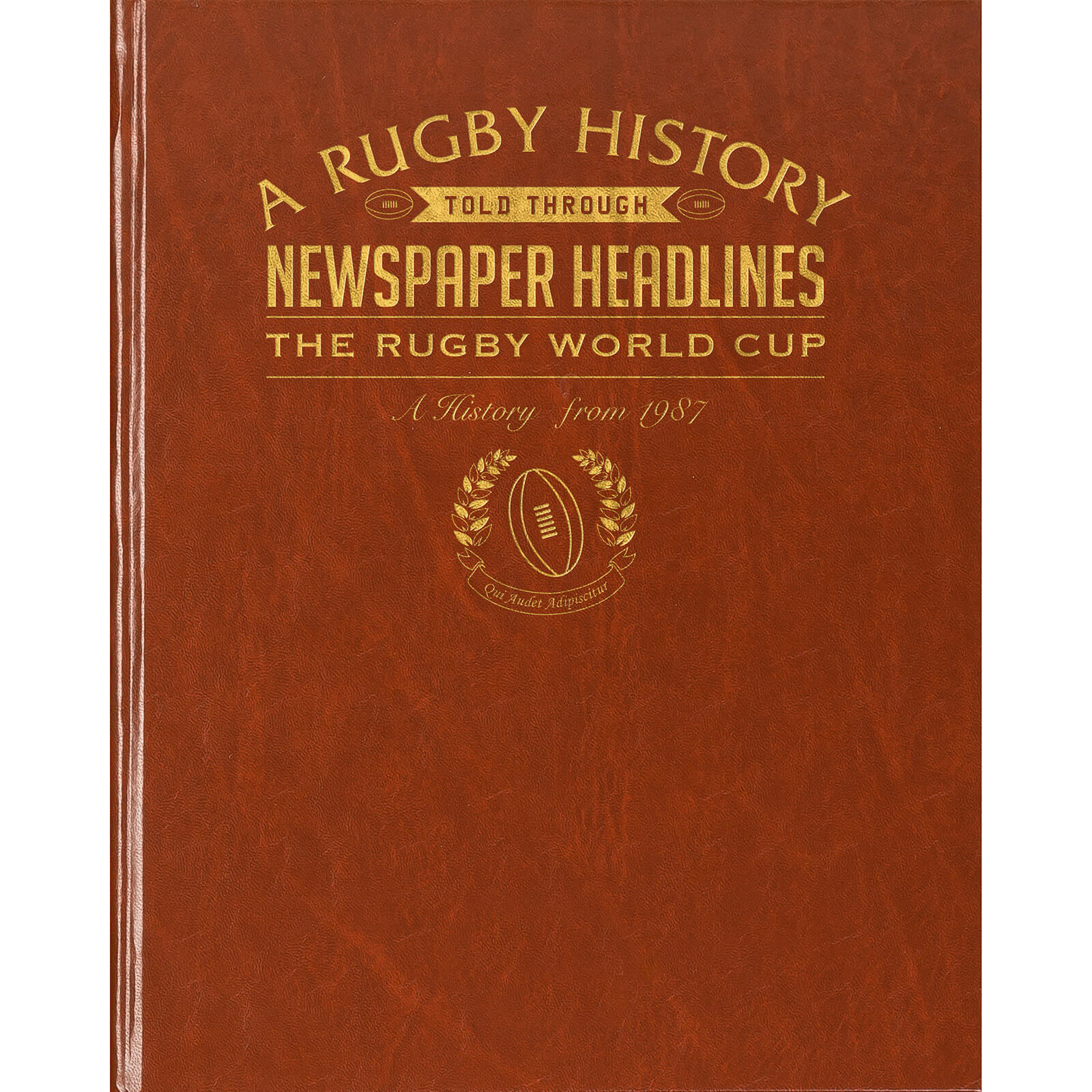 Rugby World Cup Newspaper Book - Brown Leatherette