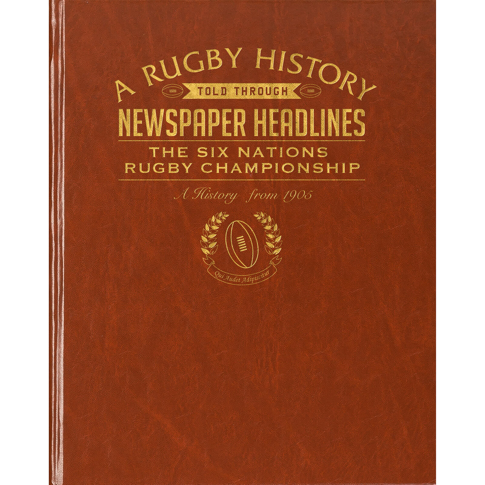 Six Nations Rugby Newspaper Book - Brown Leatherette