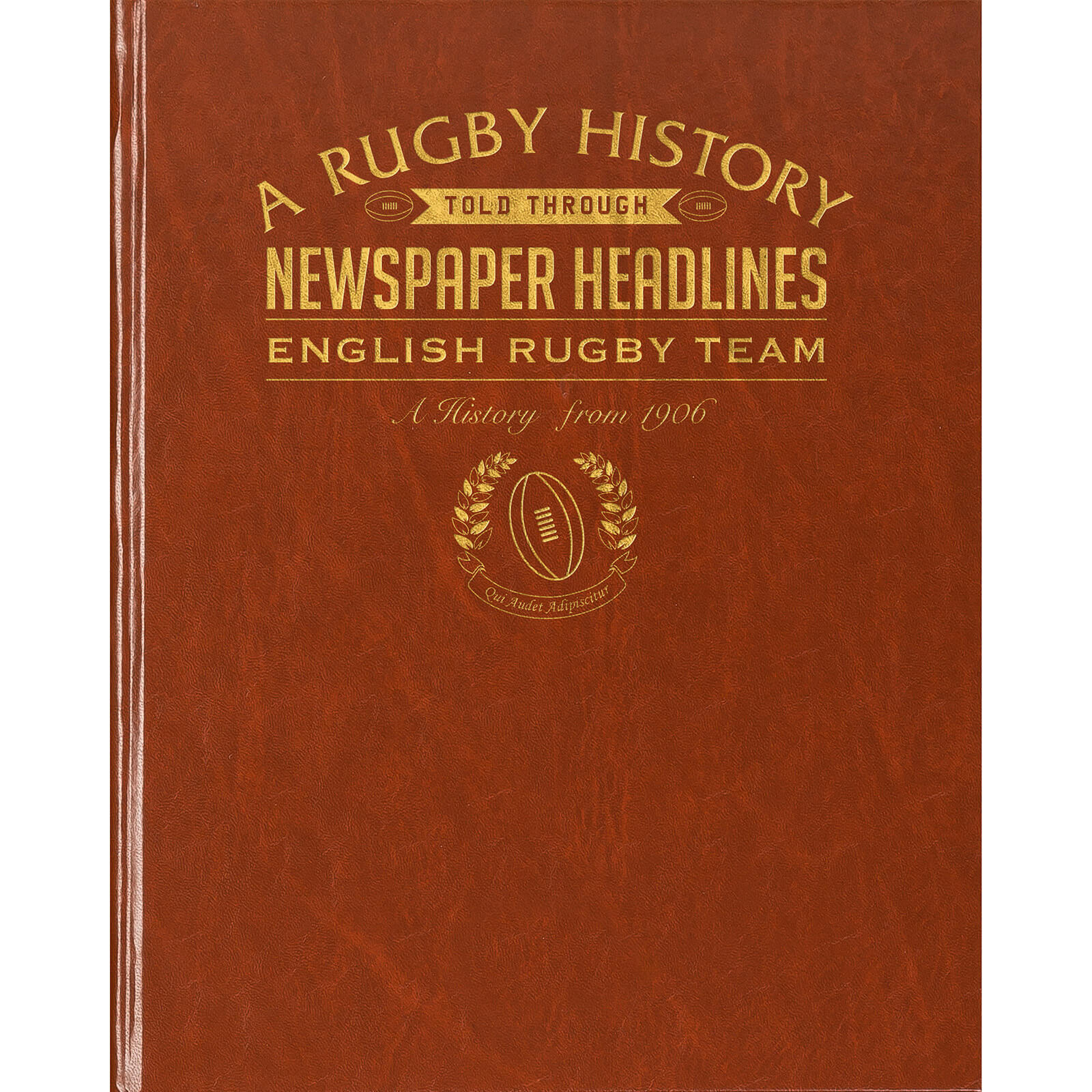 History of English Rugby Newspaper Book - Brown Leatherette