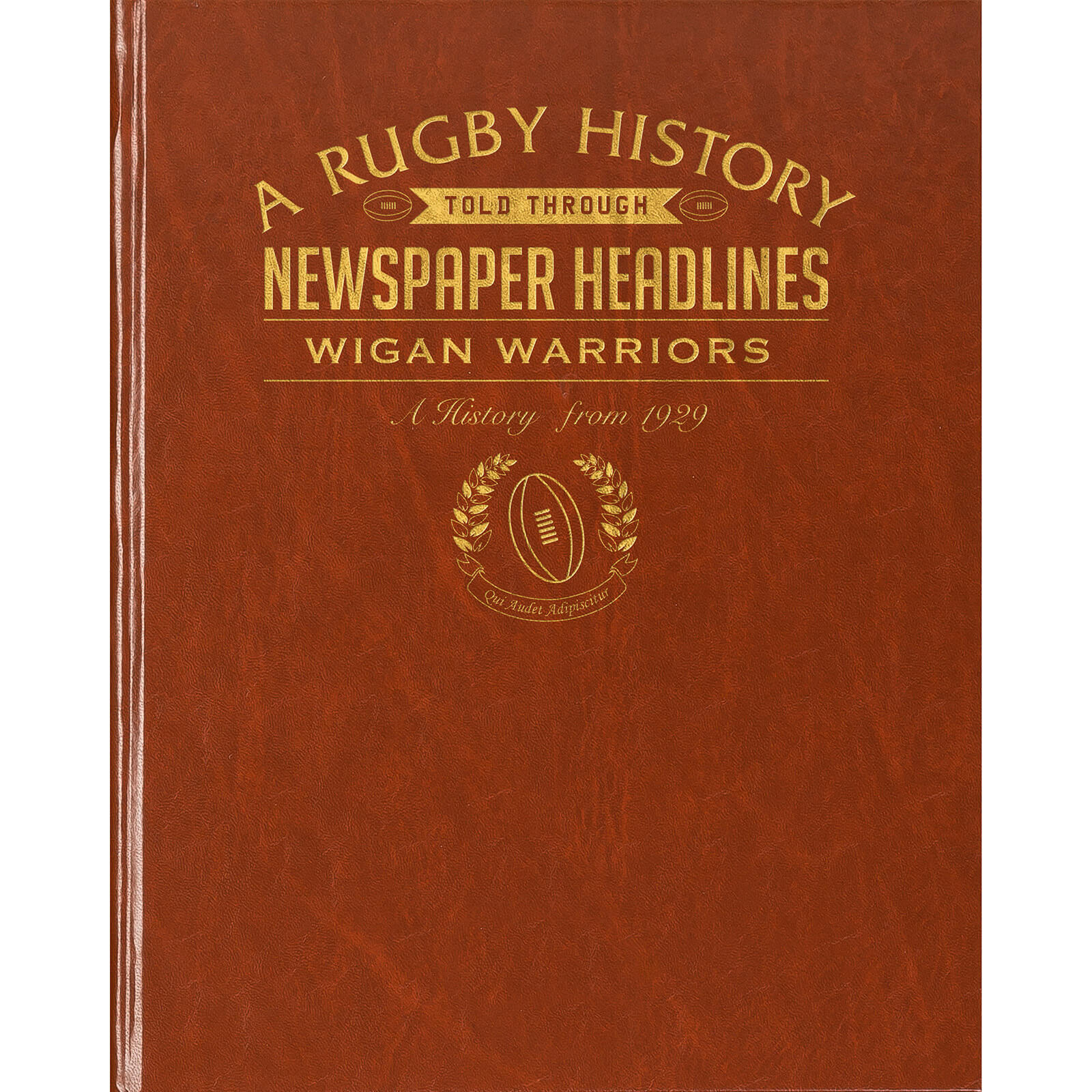 Wigan Warriors Rugby Newspaper Book - Brown Leatherette