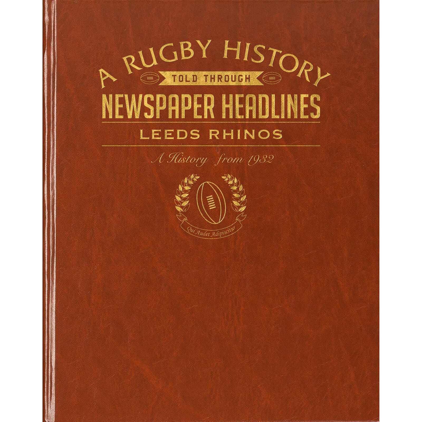 Leeds Rhinos Rugby Newspaper Book - Brown Leatherette