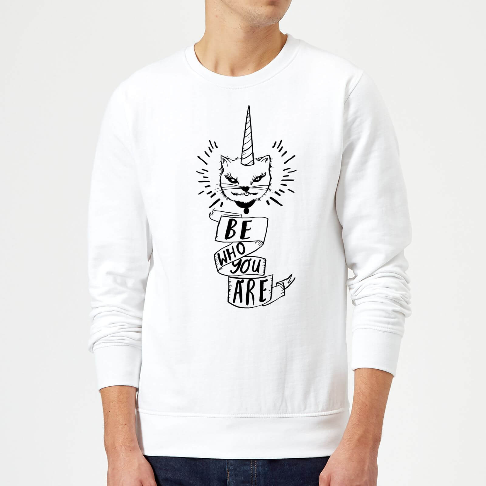 Rock On Ruby Be Who You Are Sweatshirt - White - S - White
