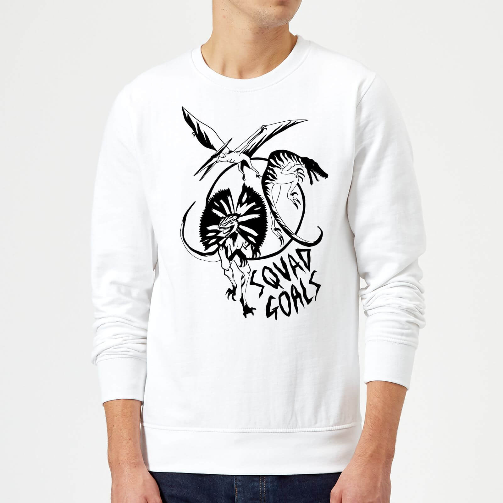 Rock On Ruby Dinosaur Squad Goals Sweatshirt - White - S - White