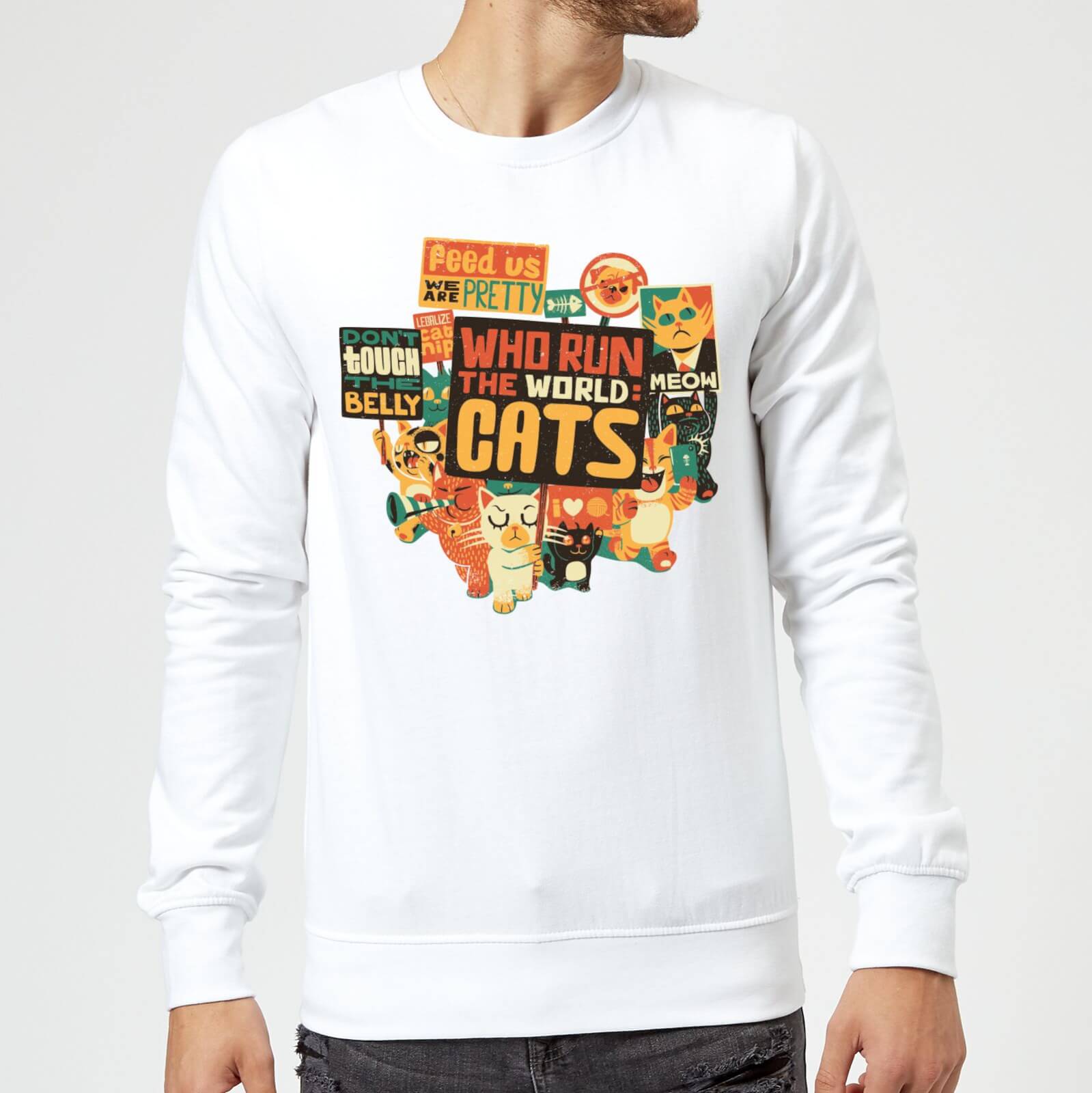 Tobias Fonseca Who Run The World? Cats. Sweatshirt - White - S - White