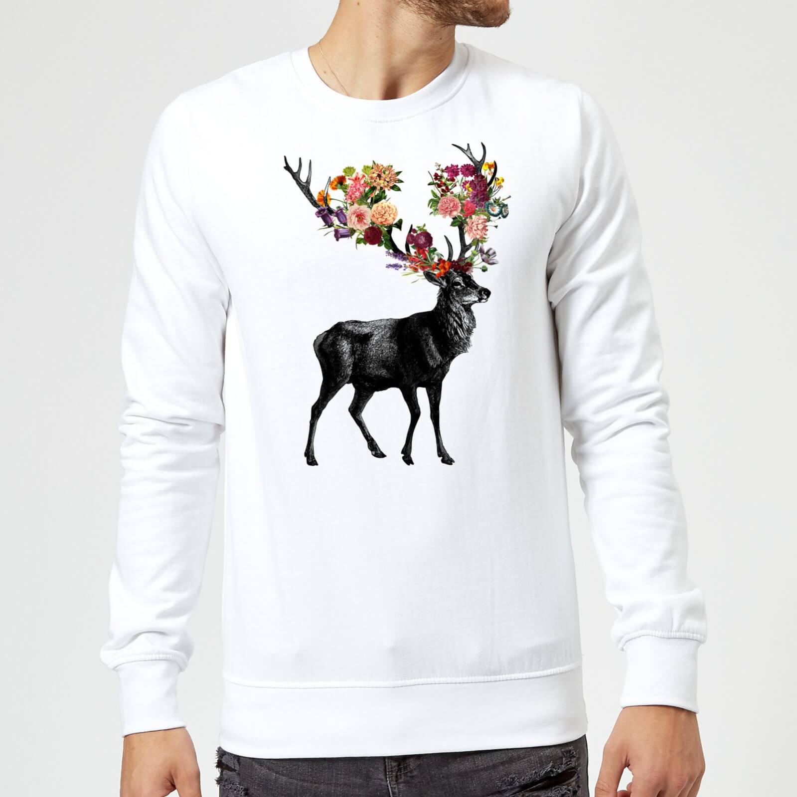 Tobias Fonseca Spring Itself Deer Floral Sweatshirt - White - S - White