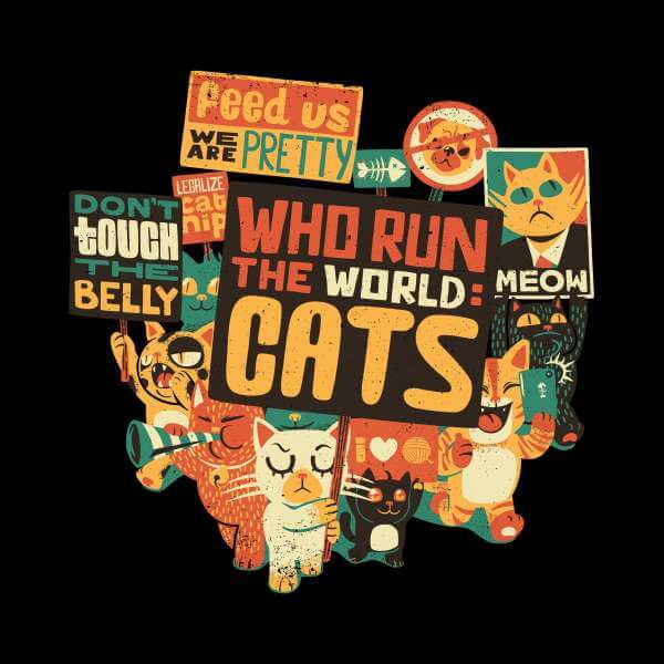 Tobias Fonseca Who Run The World? Cats. Sweatshirt - Black - S - Black