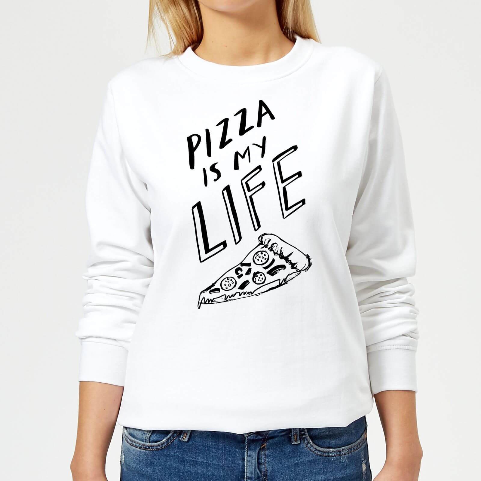 Rock On Ruby Pizza Is My Life Women's Sweatshirt - White - XS - White