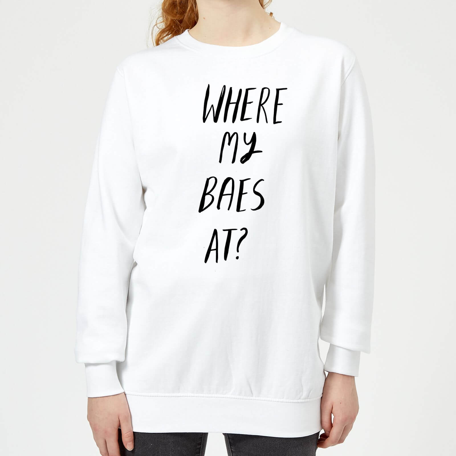 Rock On Ruby Where My Baes At? Women's Sweatshirt - White - XS - White