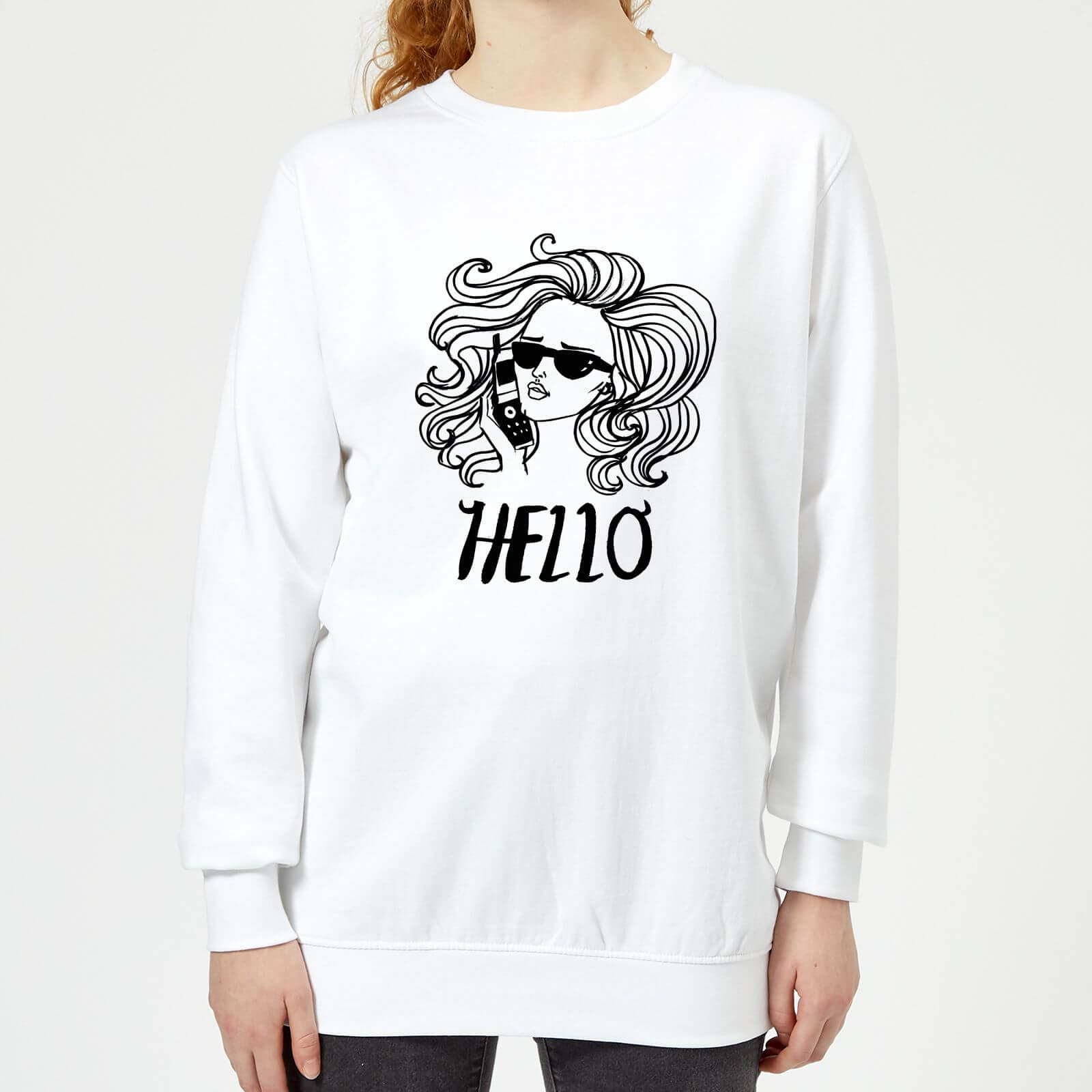 Rock On Ruby Hello Women's Sweatshirt - White - XS - White