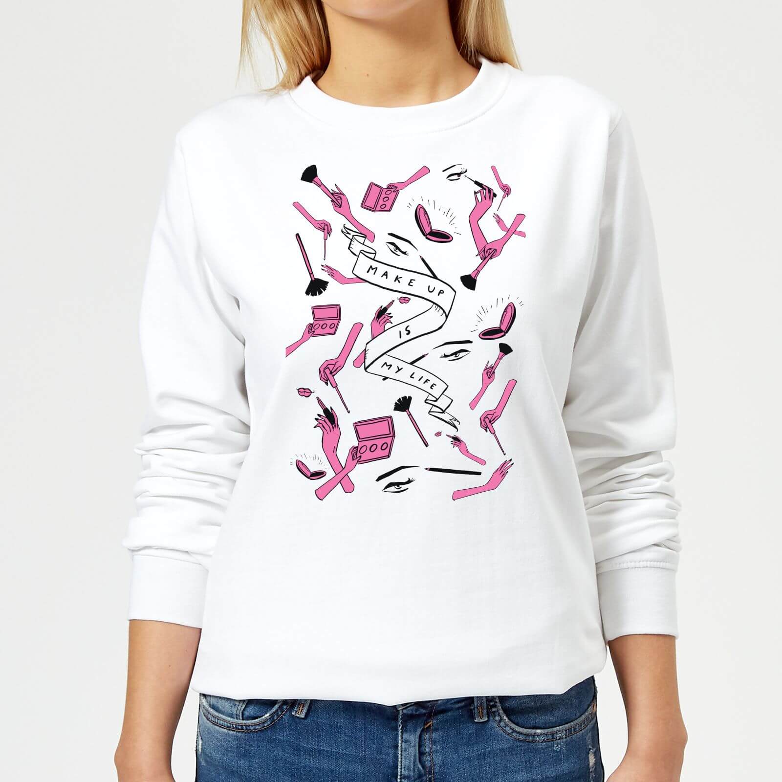 Rock On Ruby Makeup Is My Life Women's Sweatshirt - White - XS - White