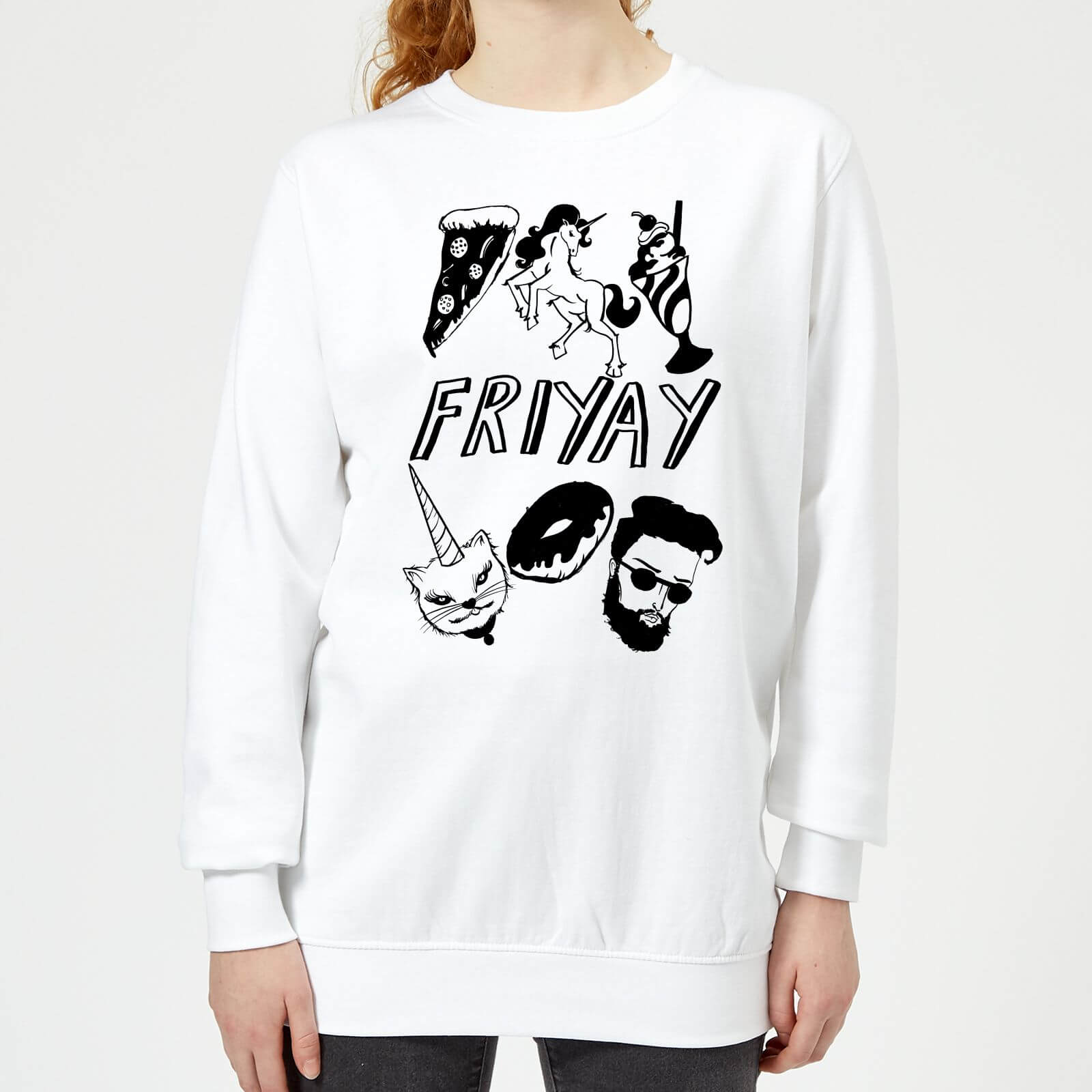 Rock On Ruby Friyay Women's Sweatshirt - White - XS - White