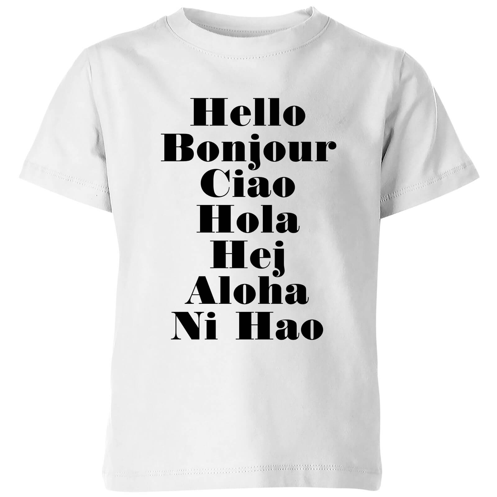 PlanetA444 Hello Kids' T-Shirt - White - 3-4 Years - White