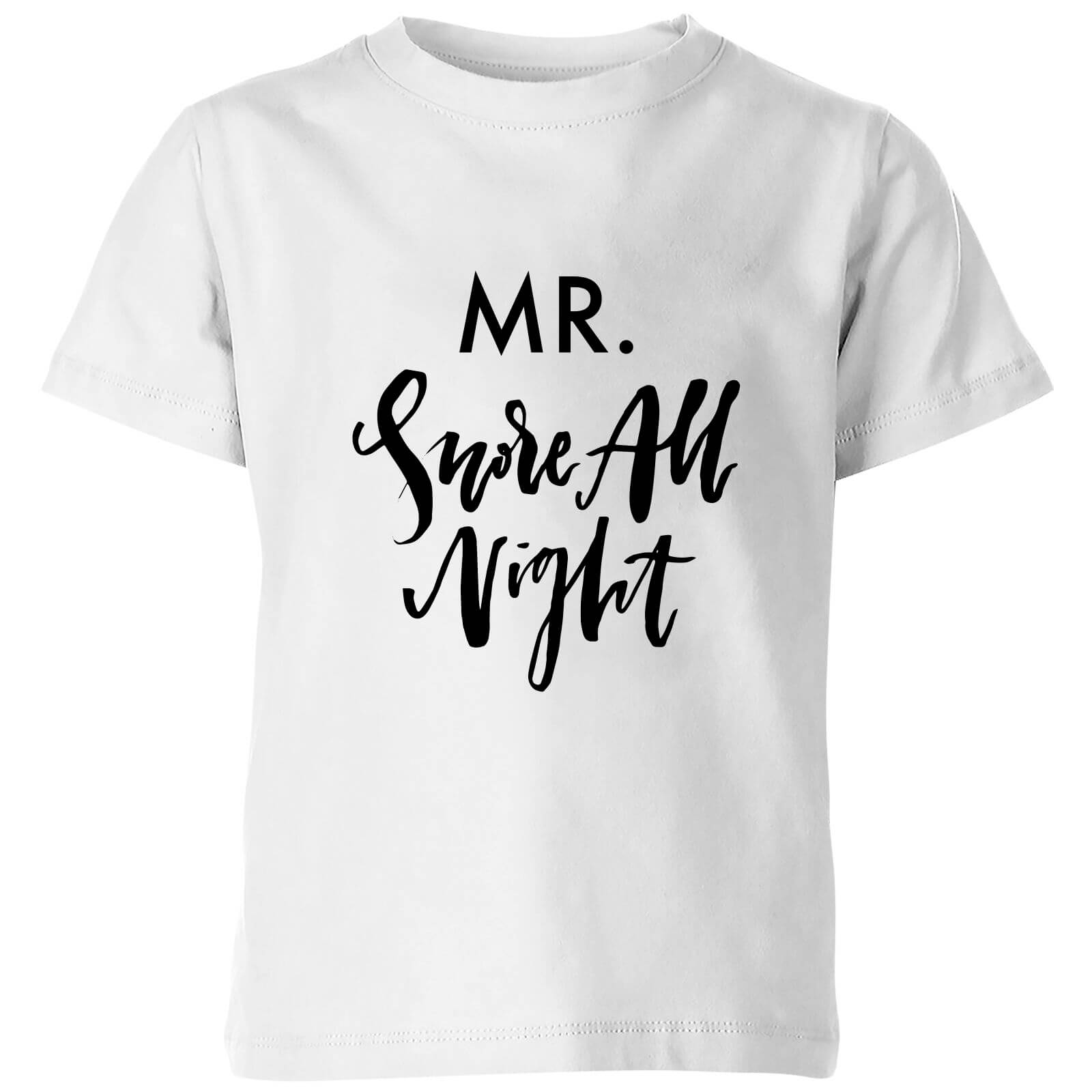 PlanetA444 Mr. Snore All Night Kids' T-Shirt - White - 3-4 Years - White