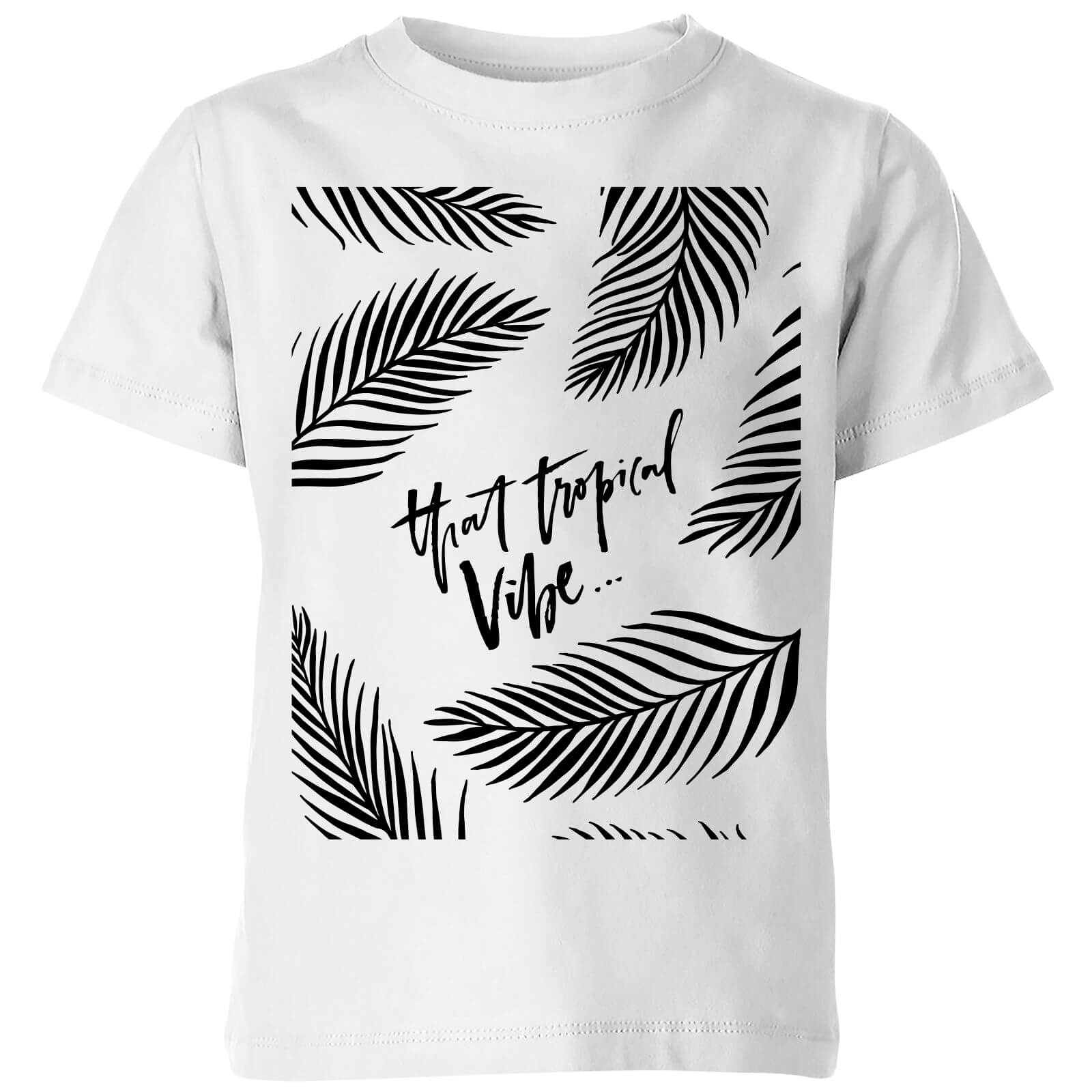 PlanetA444 That Tropical Vibe Kids' T-Shirt - White - 3-4 Years - White