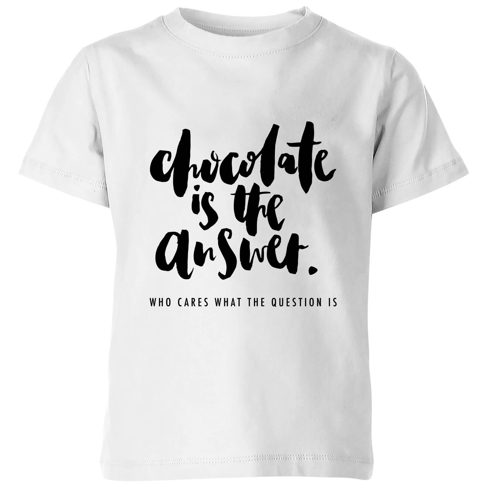 PlanetA444 Chocolate Is The Answer Kids' T-Shirt - White - 3-4 Years - White