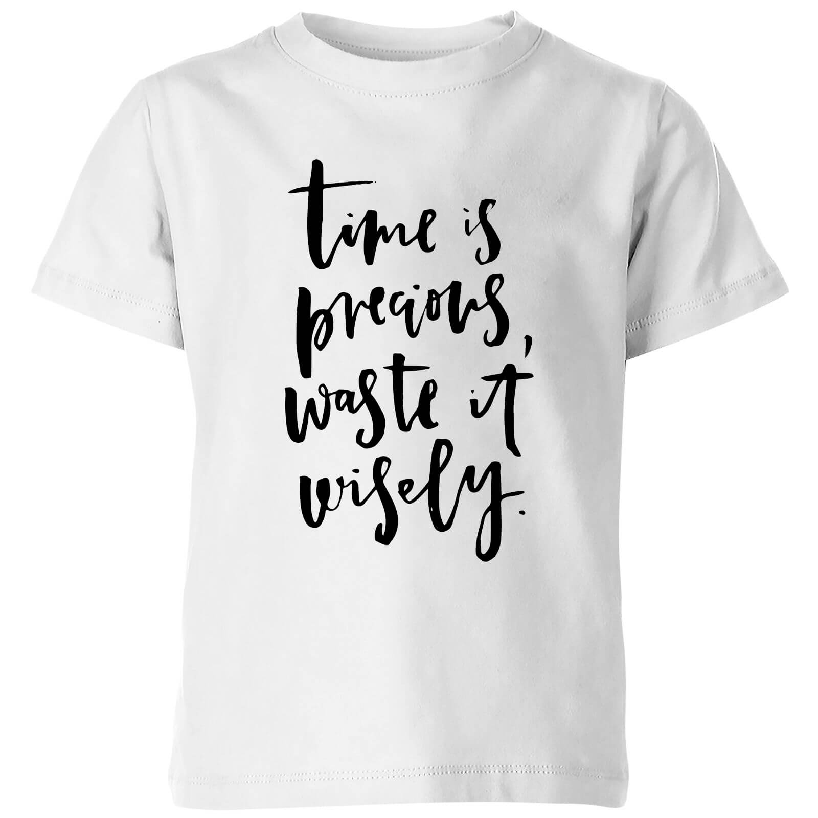 PlanetA444 Time Is Precious Kids' T-Shirt - White - 3-4 Years - White