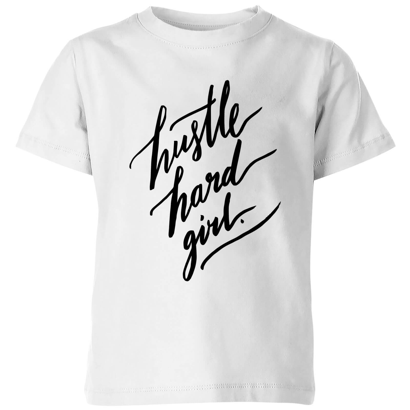 PlanetA444 Hustle Hard Girl Kids' T-Shirt - White - 3-4 Years - White
