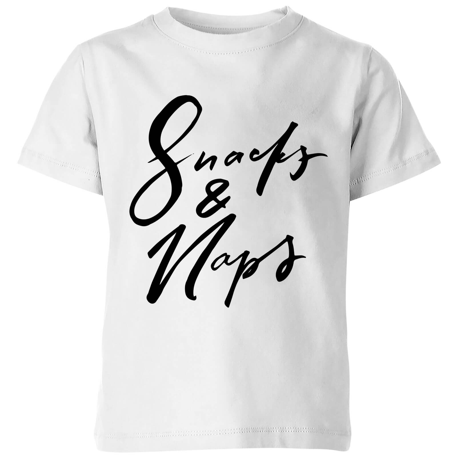 PlanetA444 Snacks and Naps Kids' T-Shirt - White - 3-4 Years - White