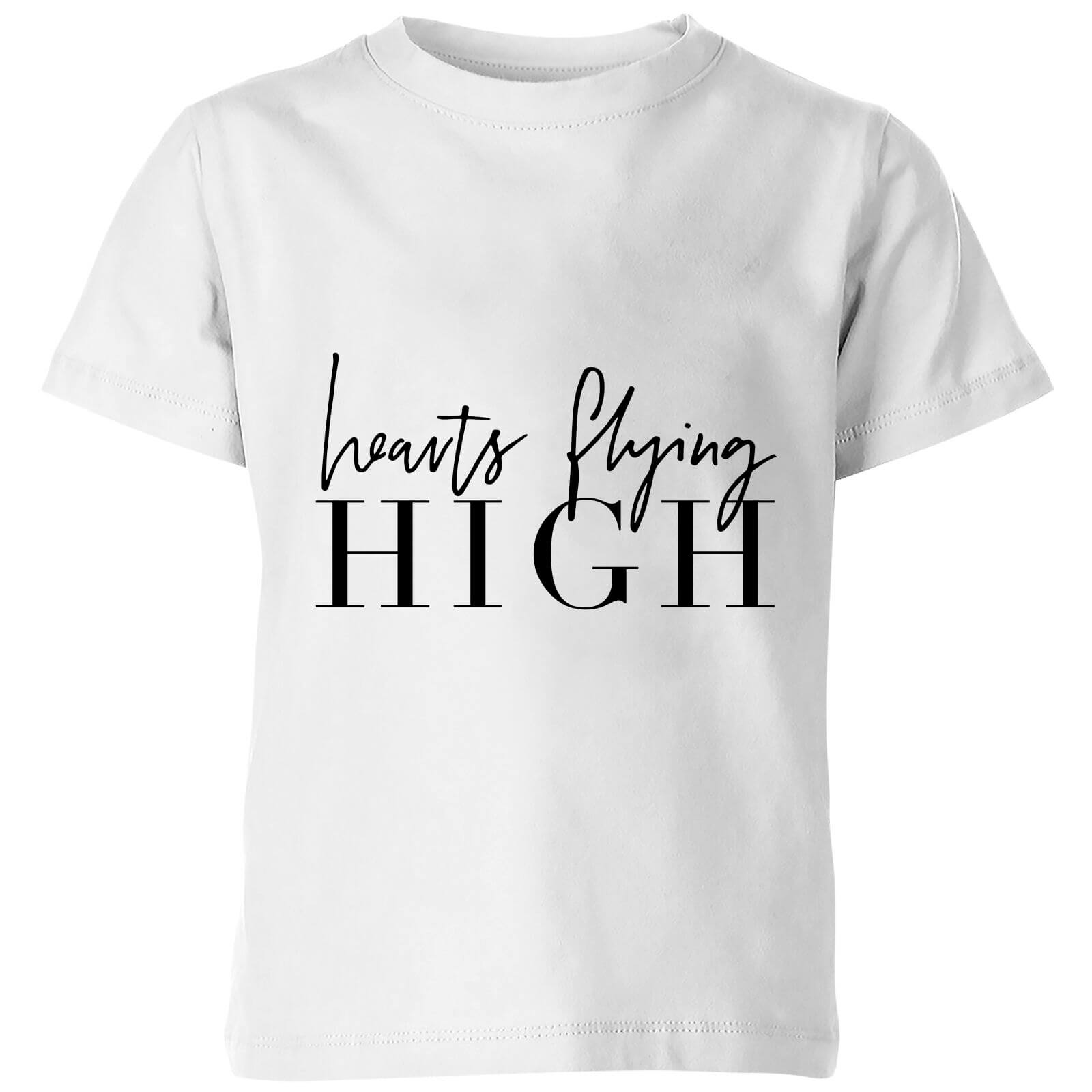 PlanetA444 Hearts Flying High Kids' T-Shirt - White - 3-4 Years - White