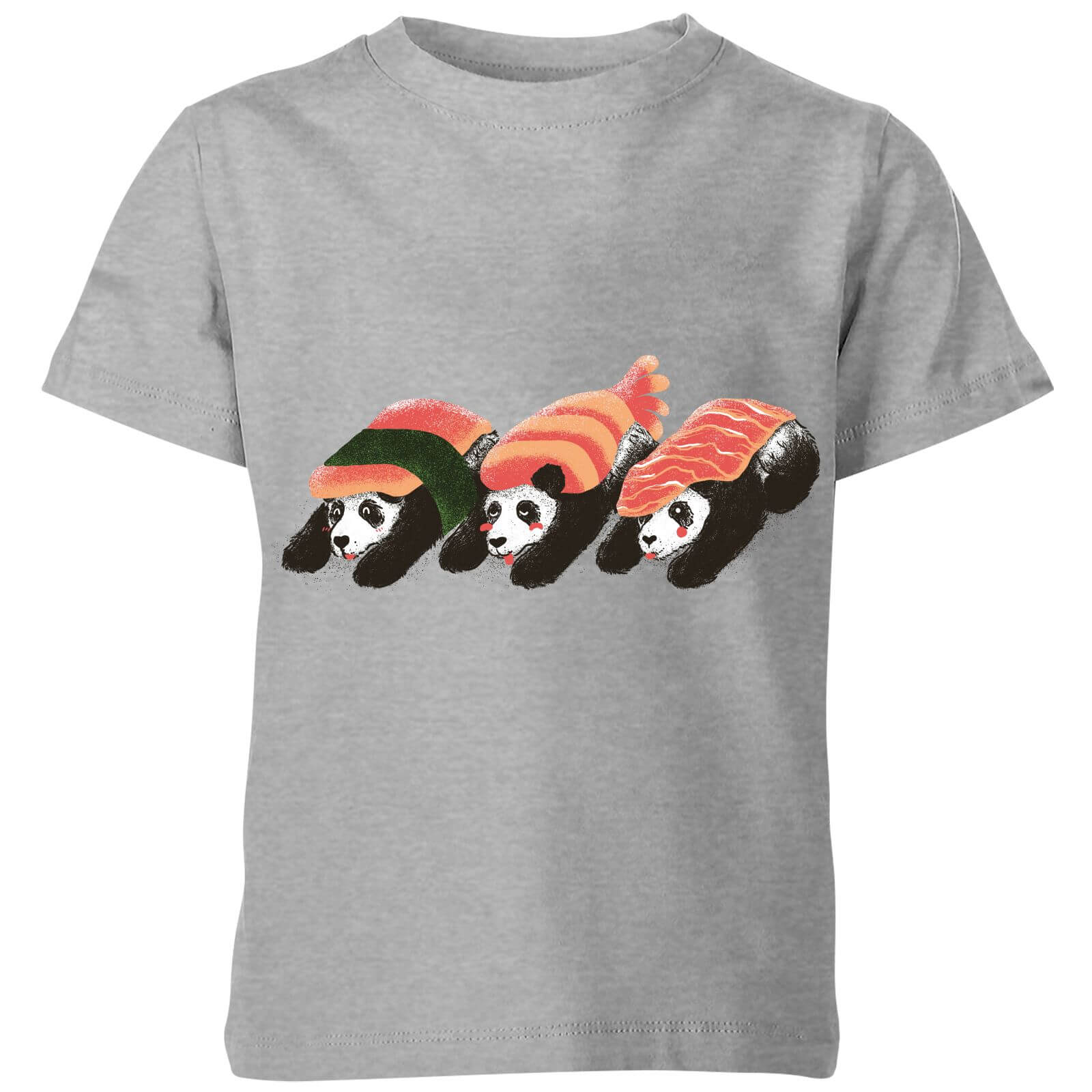 Tobias Fonseca Panda Sushi Kids' T-Shirt - Grey - 3-4 Years - Grey
