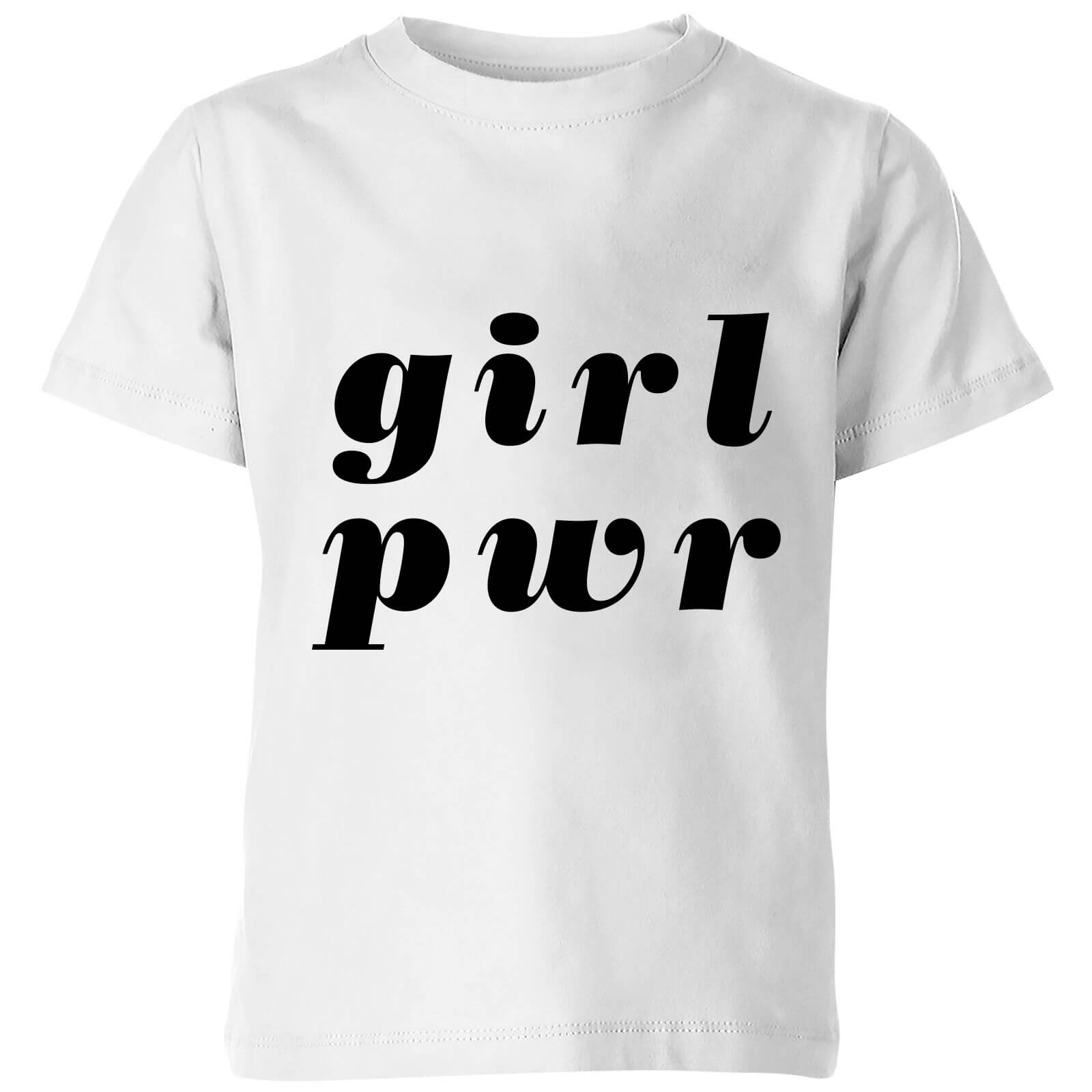 PlanetA444 Girl Pwr Kids' T-Shirt - White - 3-4 Years - White
