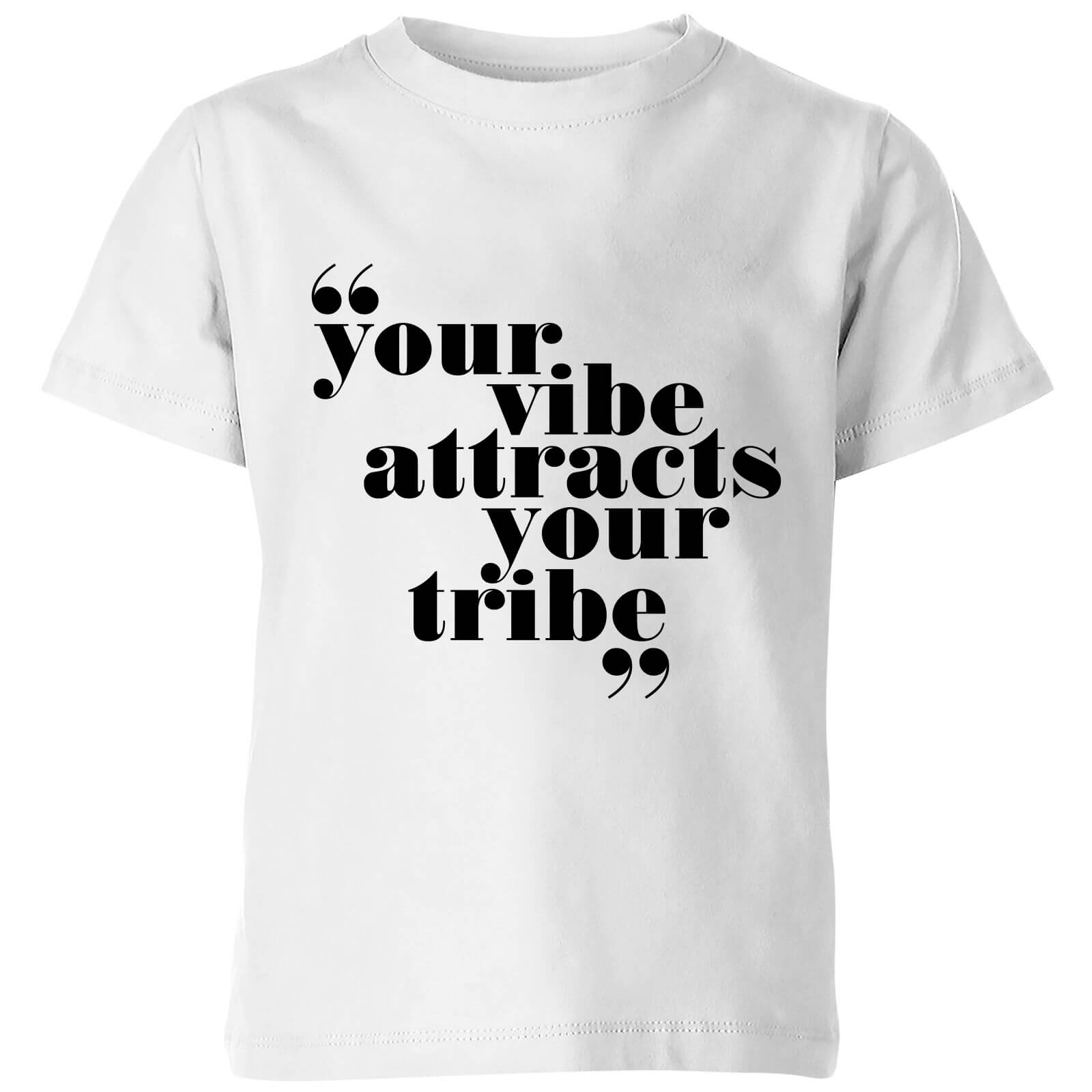 PlanetA444 Your Vibe Attracts Your Tribe Kids' T-Shirt - White - 3-4 Years - White
