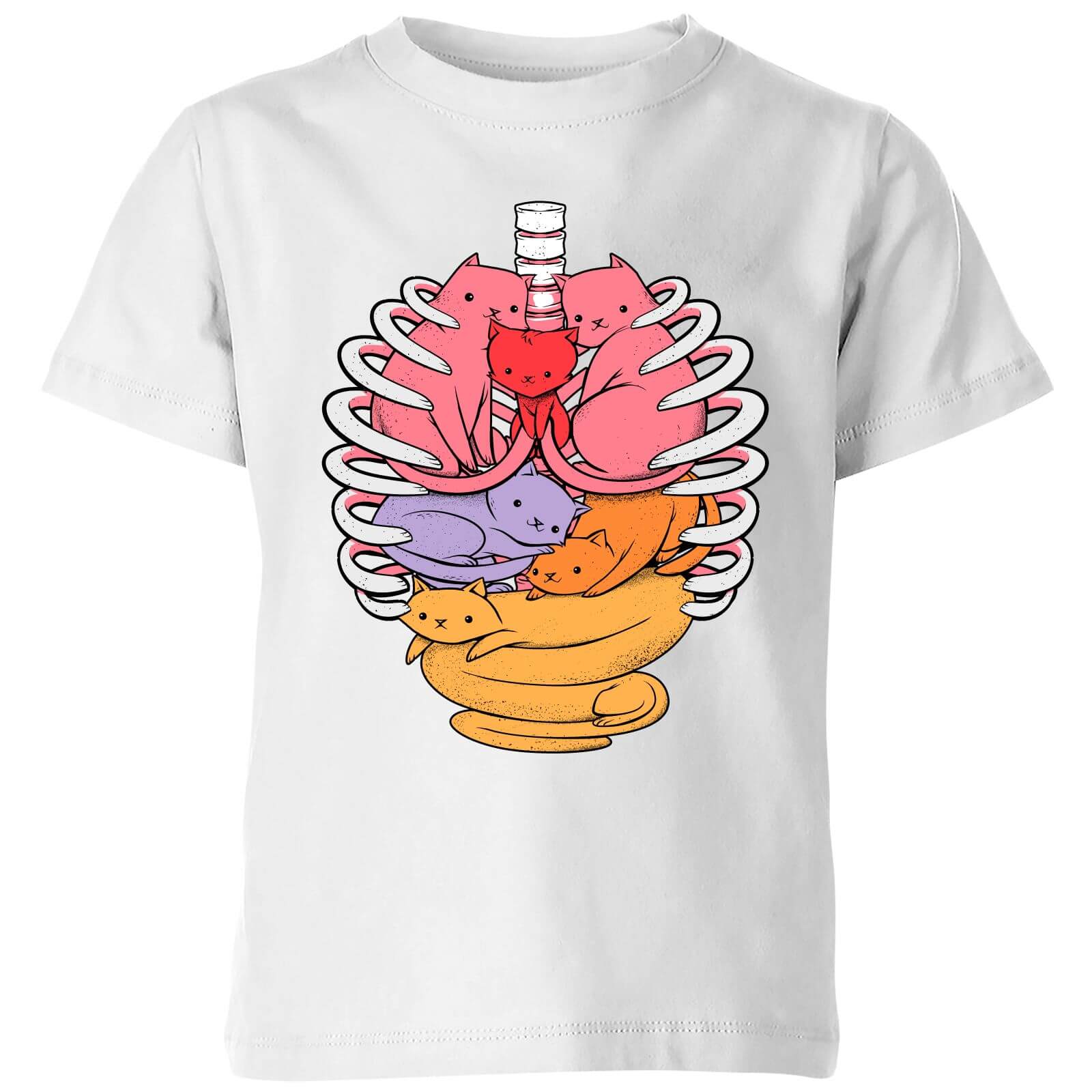 Tobias Fonseca Anotomicat Kids' T-Shirt - White - 3-4 Years - White