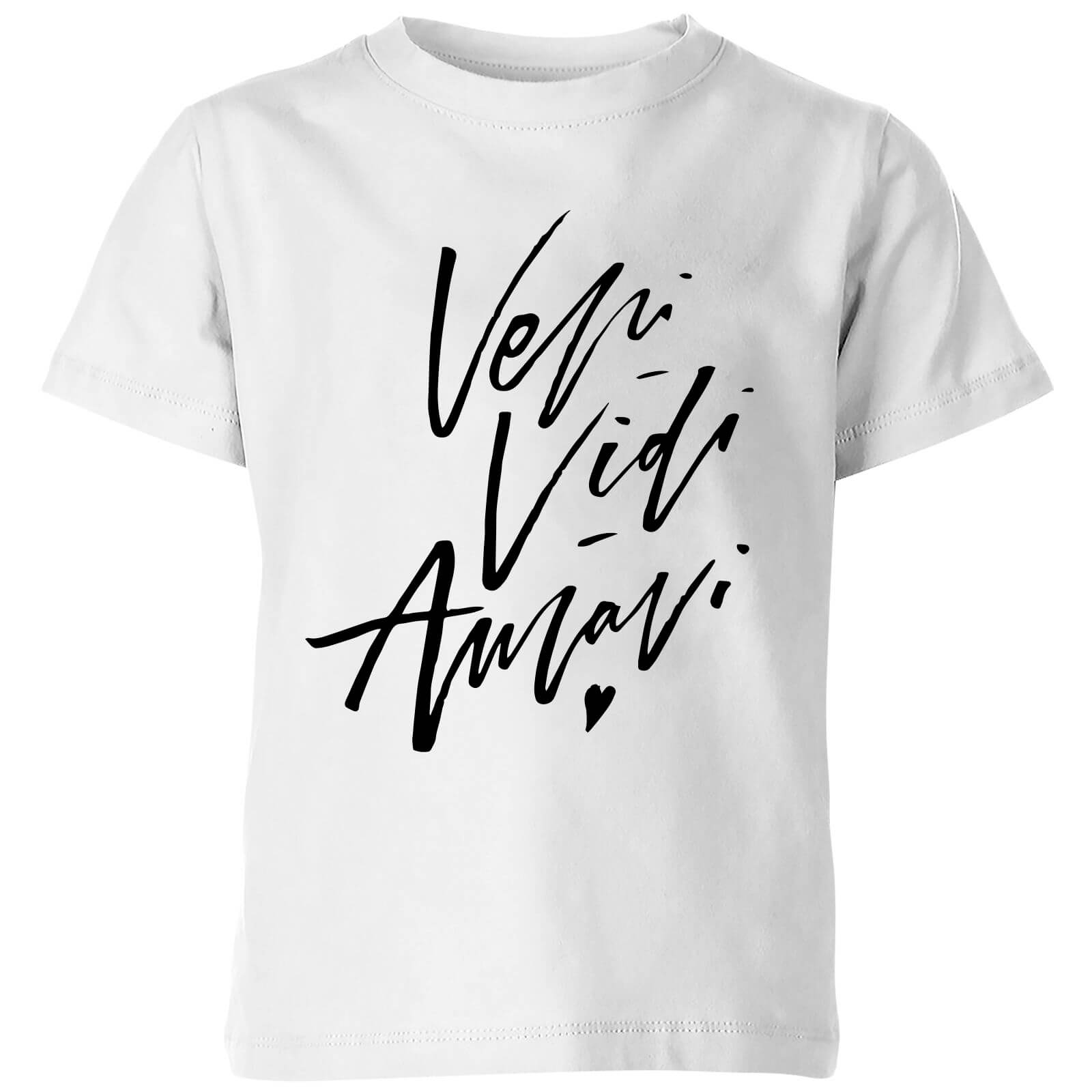 PlanetA444 Veni, Vidi, Amavi Kids' T-Shirt - White - 3-4 Years