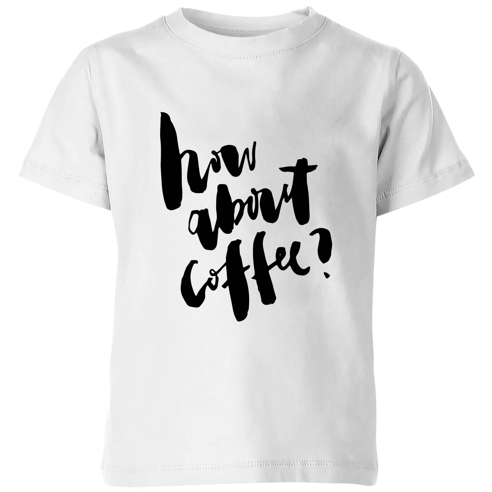 PlanetA444 How About Coffee? Kids' T-Shirt - White - 3-4 Years - White