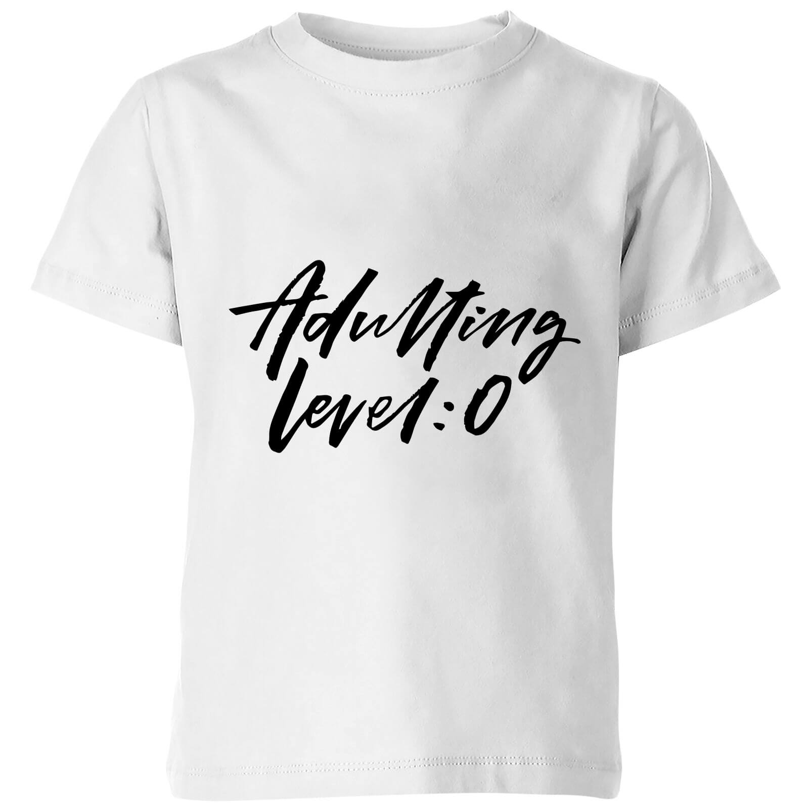 PlanetA444 Adulting Level 0 Kids' T-Shirt - White - 3-4 Years - White