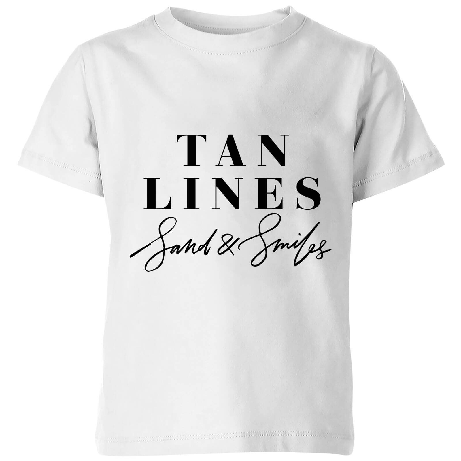 PlanetA444 Tan Lines, Sand and Smiles Kids' T-Shirt - White - 3-4 Years - White